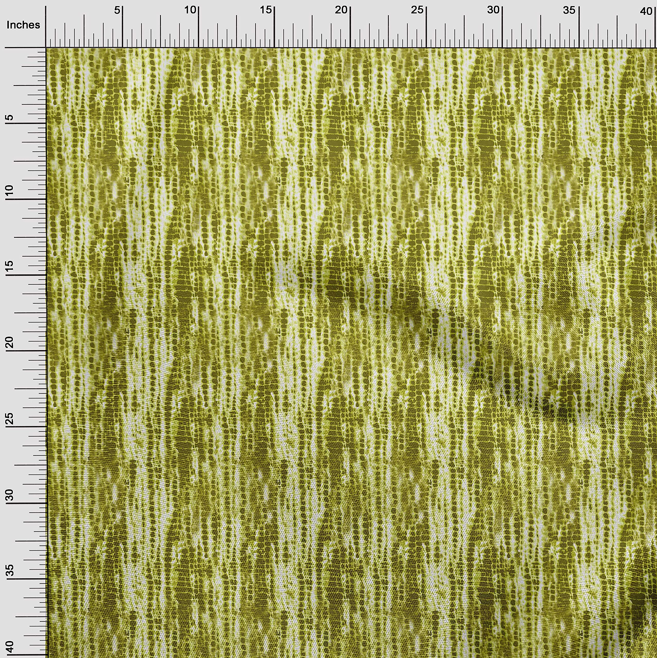 oneOone Polyester Spandex Lime Green Tie Dye Fabric - 56 Inch Wide DIY Clothing & Quilting Material (1 Yard) | Perfect for T-Shirts, Dresses, and Home Decor Projects