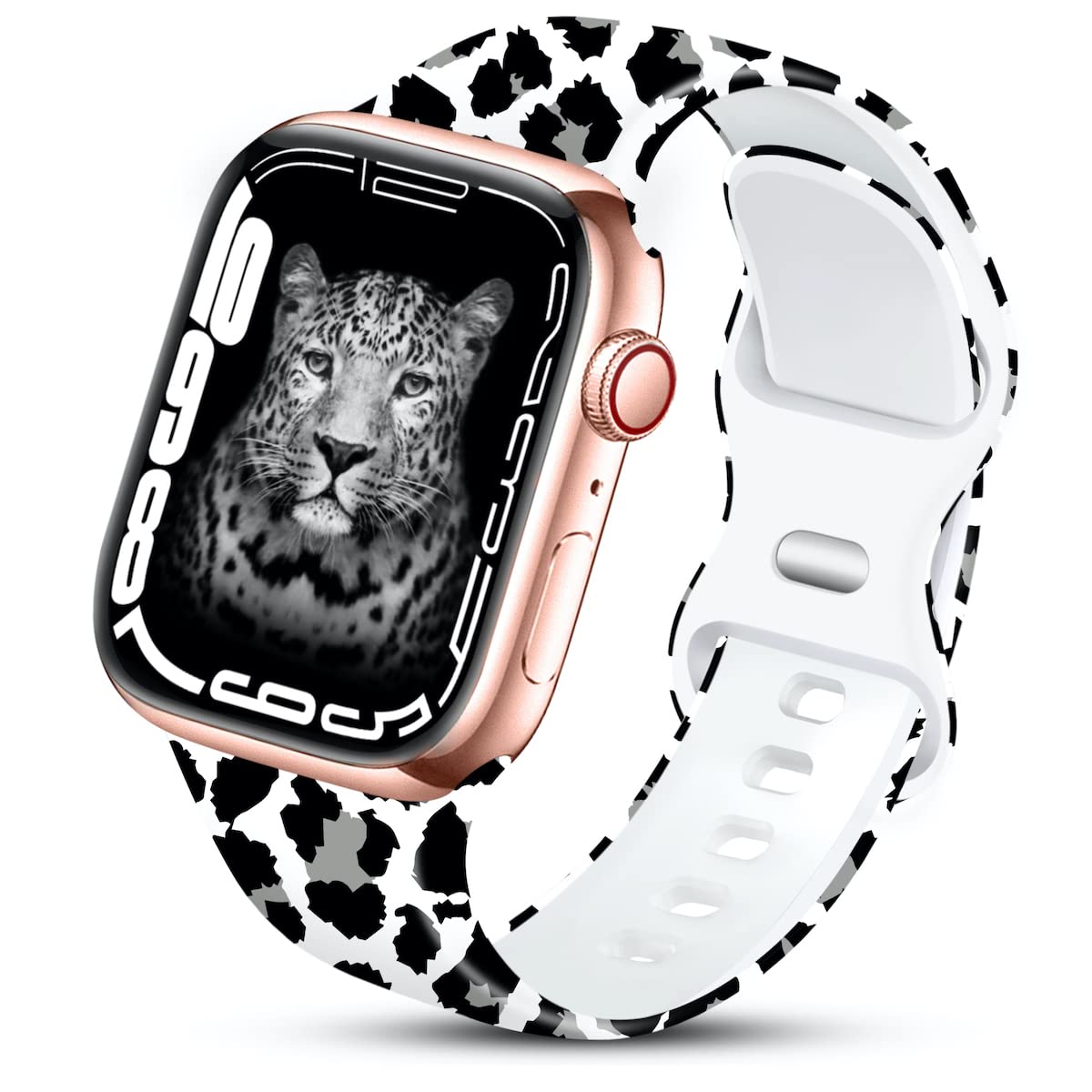 IKANFI Sport Band for Apple Watch 49mm 45mm 44mm 42mm 41mm 40mm 38mm - Floral Printed Silicone Strap Compatible with iWatch Series 8/7/6/5/4/3/2/1/SE - Durable & Fadeless Design for Women & Girls - Perfect for Running, Gym Workouts & Daily Wear