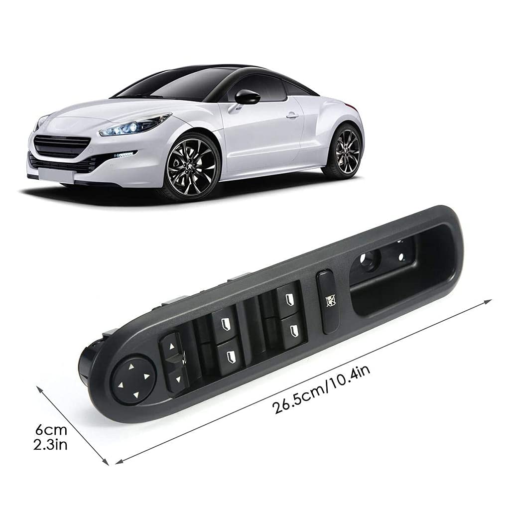Peugeot 407 6D 2004-2014 Power Window Switch Control Panel Replacement - Window Lifter 6554.ER - Compatible with Driver & Passenger Side Windows - Perfect for Car Window Repair & Maintenance