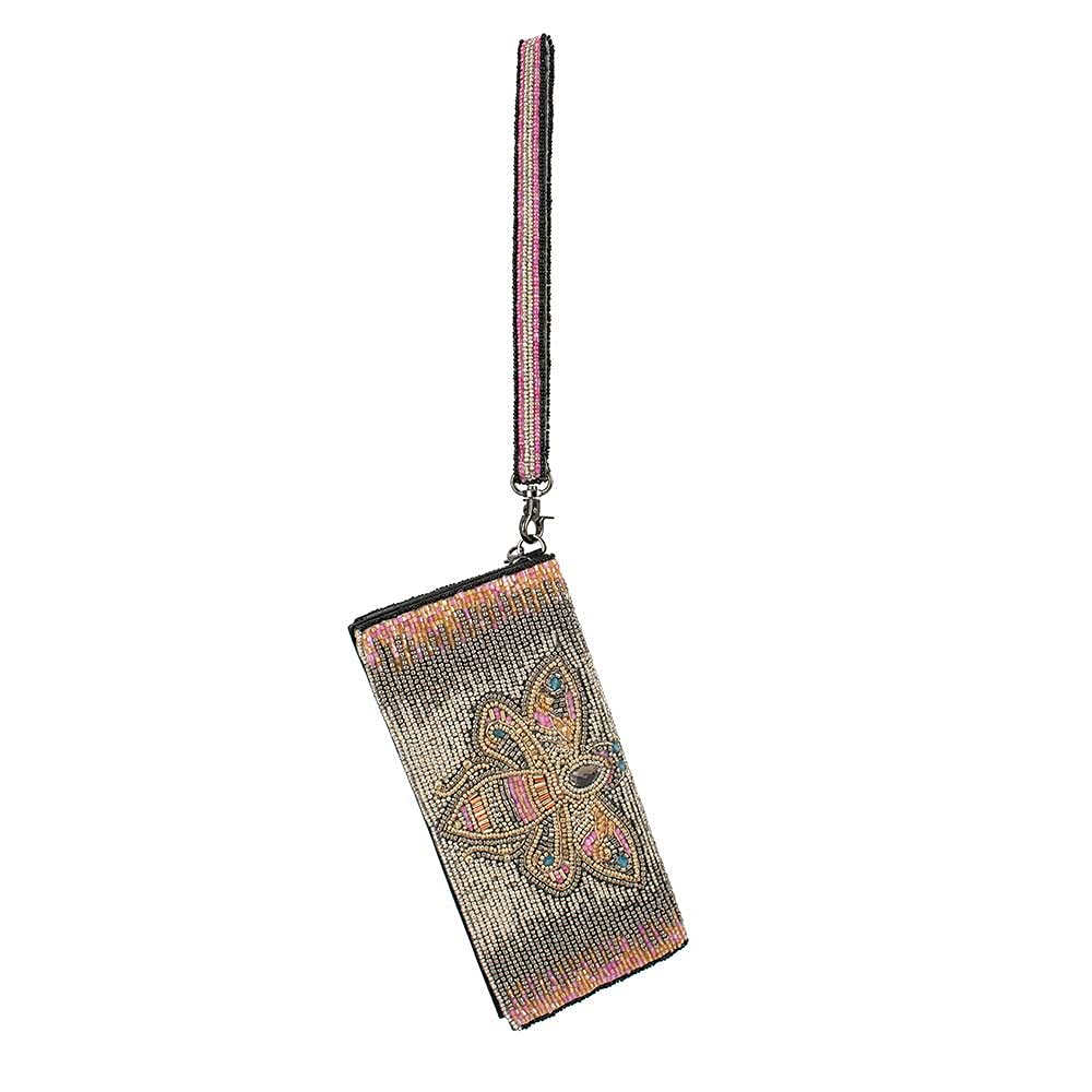 Mary Frances Beaded Crossbody Phone Wallet for Women - Stylish RFID Blocking Purse with Wristlet Strap - Perfect for Travel, Shopping & Everyday Use
