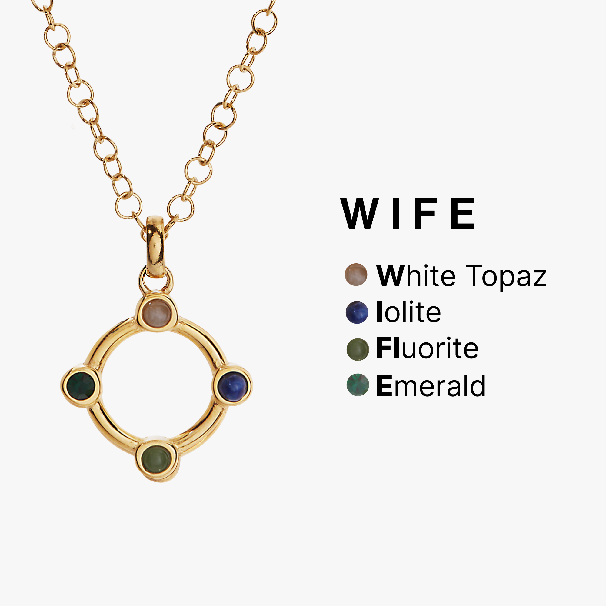 Hidden Message 'Wife' Crystal Necklace - Romantic Jewelry Gift for Her - Perfect for Anniversaries, Valentine's Day & Special Occasions