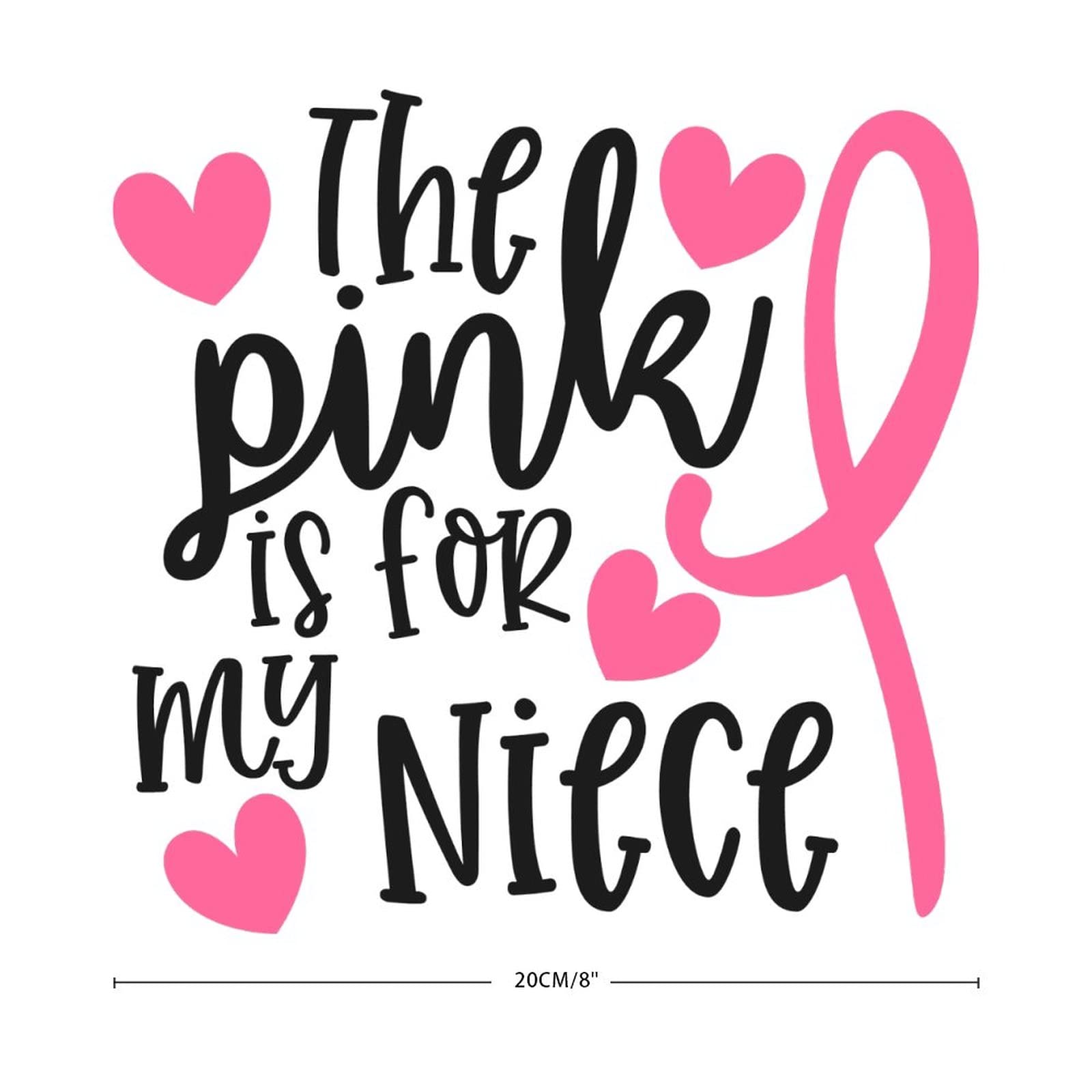 Pink Cancer Awareness Vinyl Decal - Car, Laptop, Truck, Window, Wall Sticker - Warrior Gift for Niece, Breast Cancer Ribbon Decor for Vehicles & Personal Items
