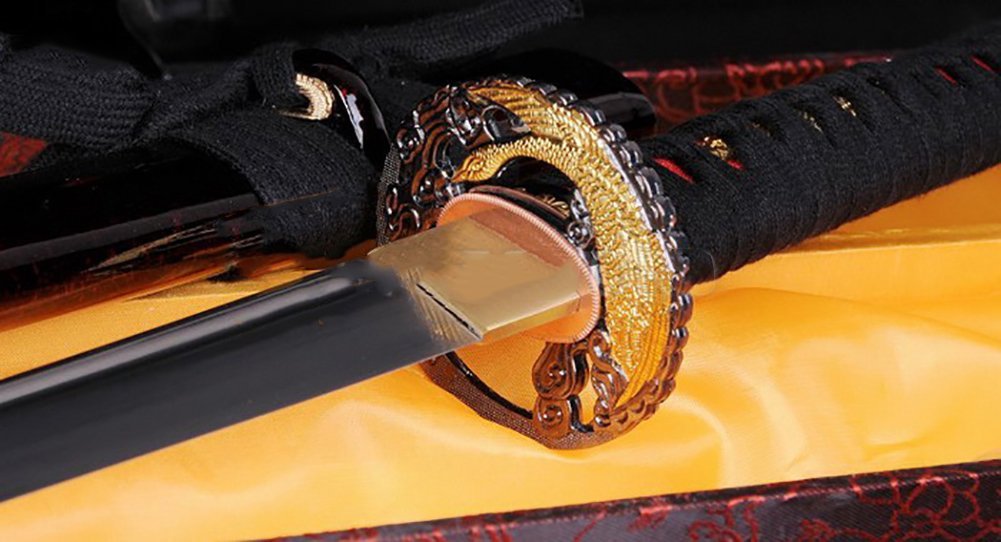 Handmade High Carbon Steel Japanese Katana Sword - Full Tang, Real Sharp Blade - Perfect for Martial Arts, Cosplay, and Collectors