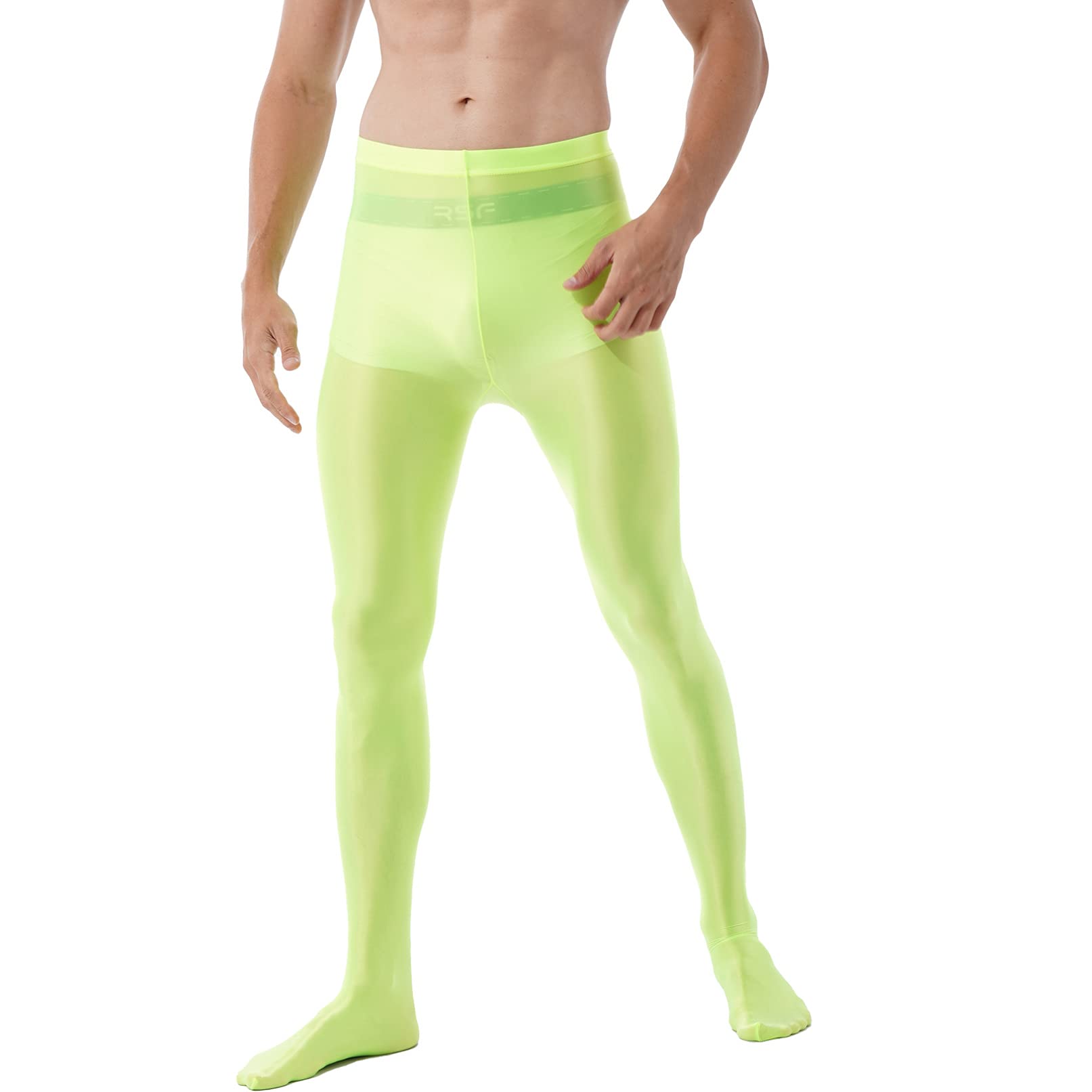 Men's Seamless Glossy Dance Tights - Footed Pantyhose with Oil Shiny Nylon for Ballet, Yoga & Performance - Comfortable Stockings & Leggings for Dancewear & Costumes