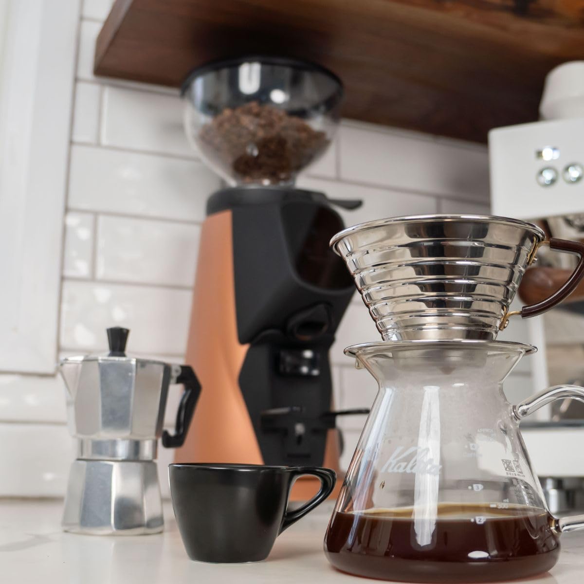 Fiorenzato AllGround Sense All Purpose Home Coffee Grinder - Italian Made Copper & Black Electric Burr Grinder for Espresso, French Press, Pour Over - Perfect for Kitchen, Office & Coffee Enthusiasts
