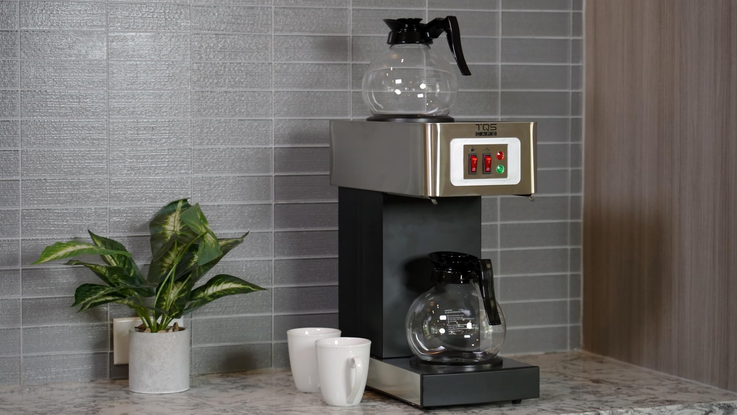 12-Cup Commercial Coffee Maker Stainless Steel - High Capacity Double Coffee Machine for Office, Restaurant & Cafe Use - Durable Industrial Coffee Brewer - Perfect for Busy Workplaces, Hospitality & Food Service Businesses
