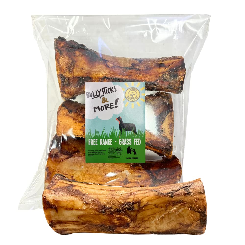 Premium Jumbo Marrow Bones for Dogs (3-Pack) - Extra Large, Meaty Filled Dog Chew Treats - Natural Dental Care & Long-Lasting Entertainment for Large Breed Dogs