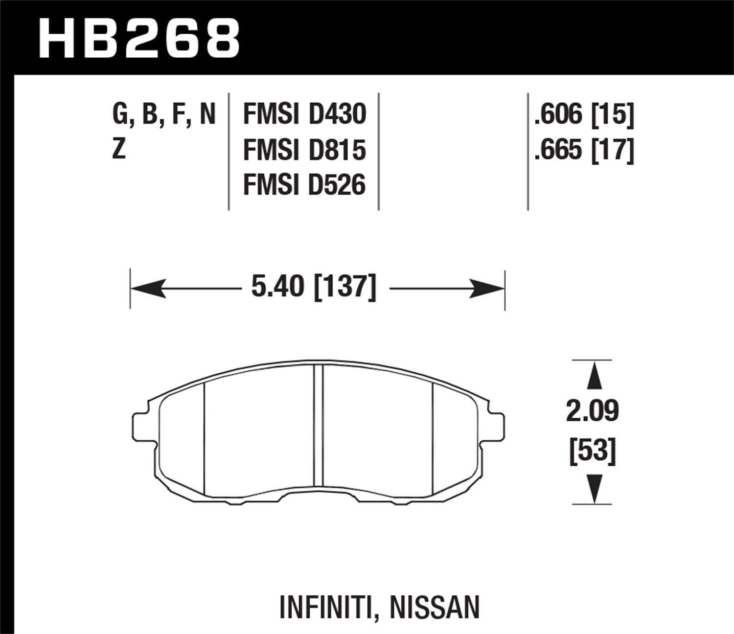 HB268G.665 DTC-60 Motorsport Brake Pads - High Performance Racing Brake Pads for Track & Competition Use - Perfect for Drift, Road Course & Autocross Racing