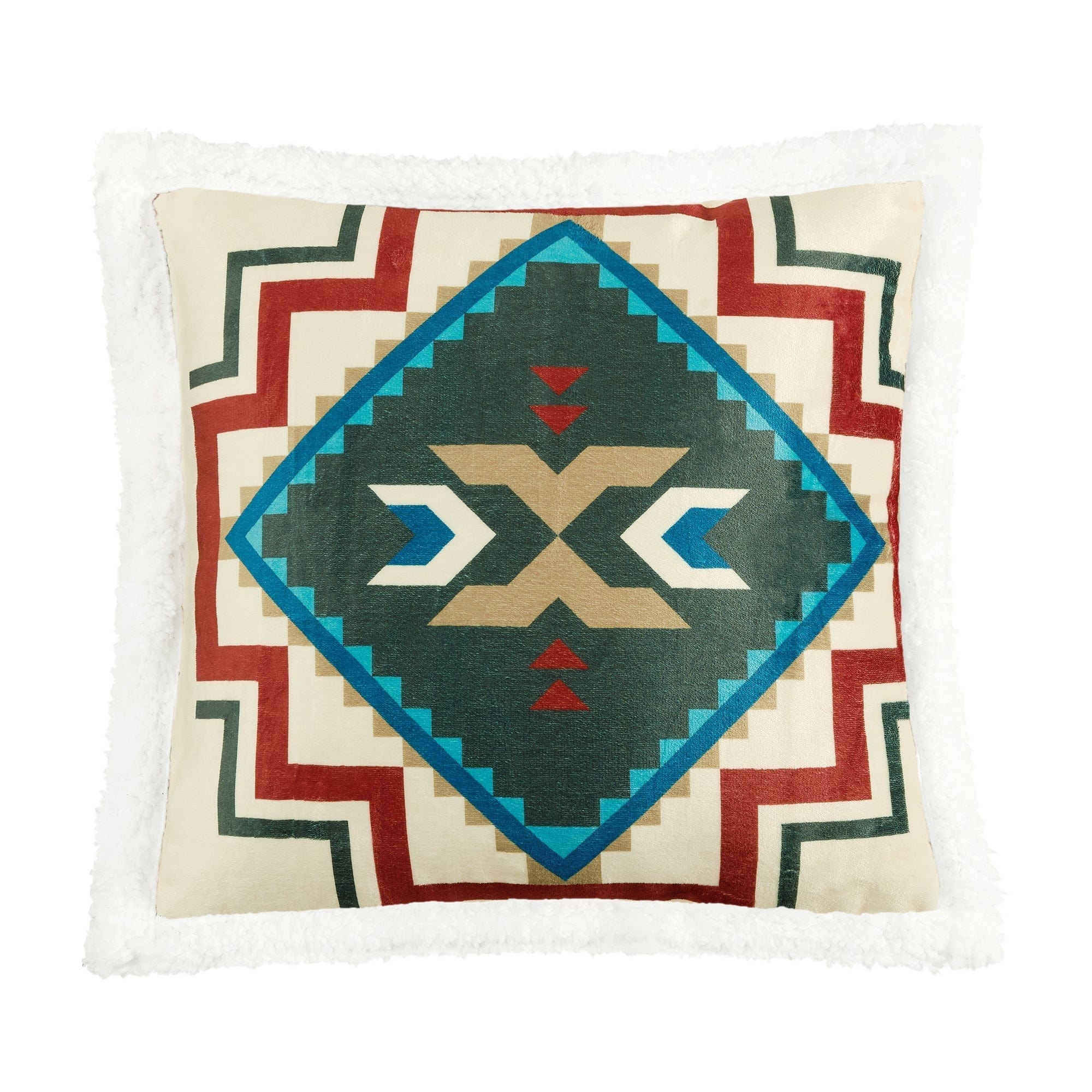 Spirit Valley Campfire Sherpa Pillow - Ultra Soft & Warm Flannel Travel Pillow for Camping, Road Trips & Home Decor | Cozy Outdoor Accessory