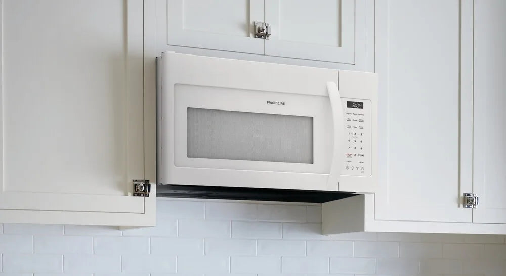 Frigidaire FMOS1846BW 1.8 Cu. Ft. Over The Range Microwave Oven - White | Built-in Microwave for Kitchen, Space Saving Design, Perfect for Apartments & Small Homes