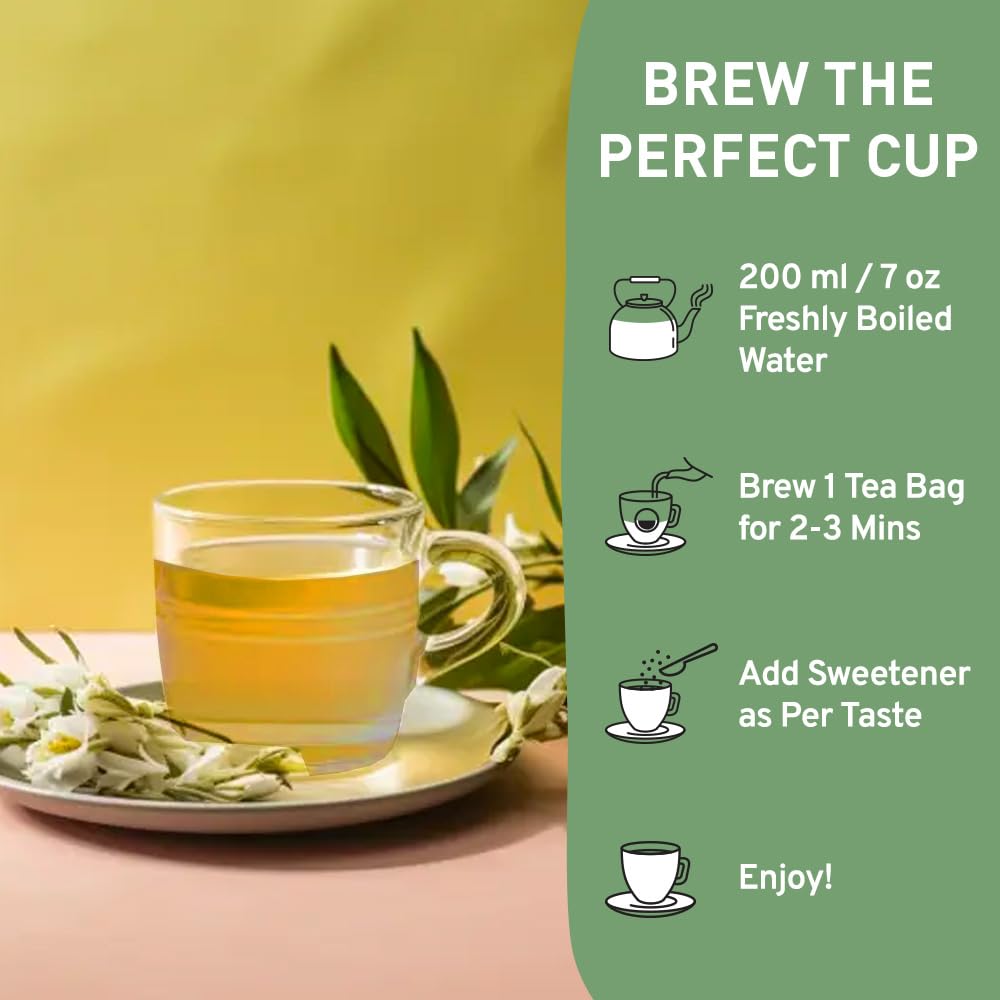 Premium Organic White Tea Bags - 100 Count | USDA Certified, 100% Pure & Natural | Mild Flavor, Smooth Taste | Eco-Friendly Packaging | Perfect for Relaxation, Detox & Daily Wellness