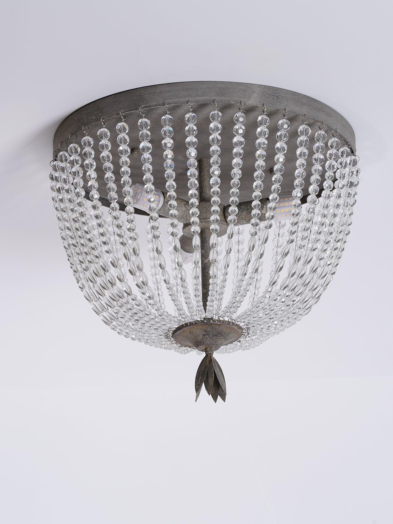 Dauphine Crystal Ceiling Light Fixture - Elegant Modern Chandelier for Dining Room, Bedroom & Living Room Lighting Decor