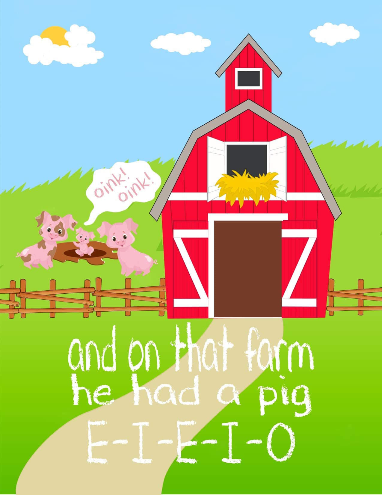Old MacDonald Had a Farm Nursery Decor - Set of 4 Farm Animal Wall Art Prints for Kids Room, Baby Shower Gift & Farmyard Theme Nursery Decoration - Perfect for Toddler Bedroom, Playroom & Classroom Decor
