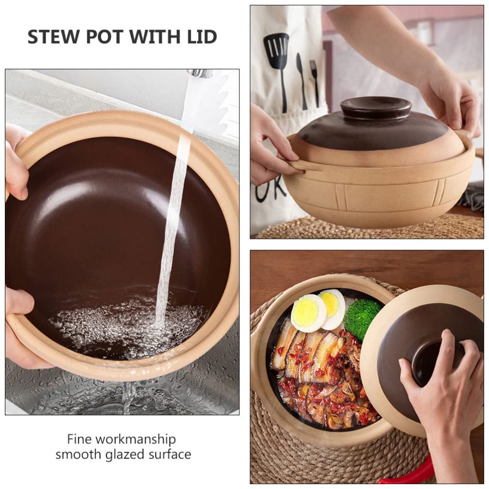 Japanese Rice Cooker & Ceramic Stew Pot - 3-in-1 Clay Hot Pot with Lid for Soup, Casserole & Bread Baking | Stovetop & Oven Safe for Tea, Stews & Asian Cooking | Perfect for Family Dinners & Cozy Meals