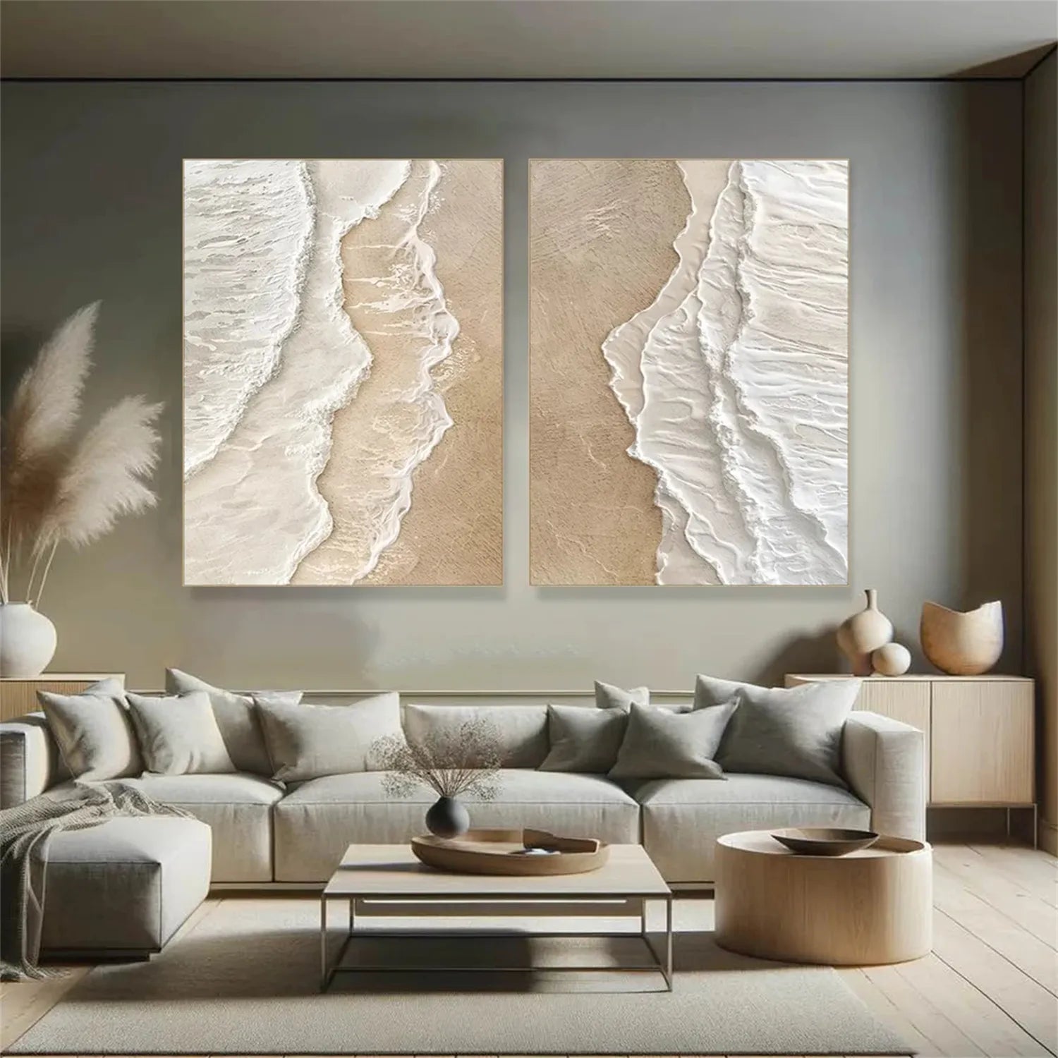 Ocean and Sky Painting Set of 2 - Premium Wall Art for Home & Office Decor - Perfect for Living Room, Bedroom, or Office Spaces | OS 200