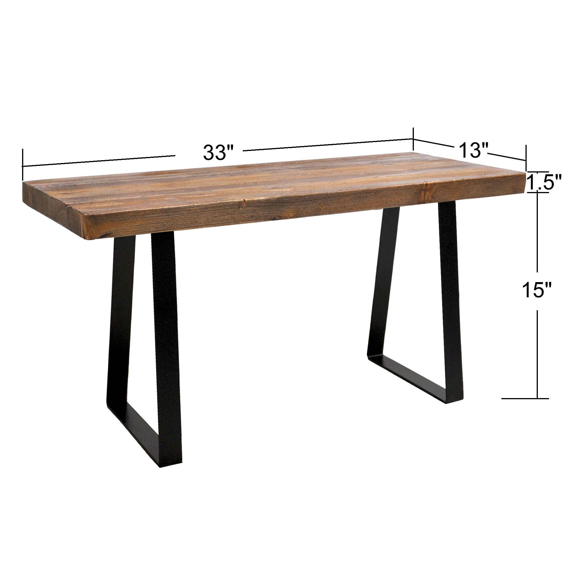 Natural Pine Wood Entryway Bench & Coffee Table - 33