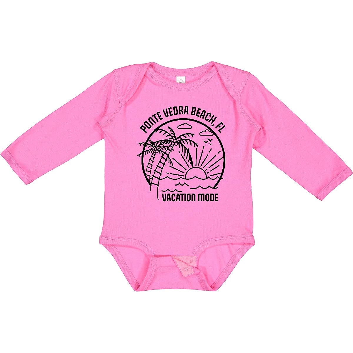 Inktastic Summer Vacation Mode Ponte Vedra Beach Florida Graphic Long Sleeve Baby Bodysuit - Perfect for Beach Trips, Family Photos & Florida Souvenirs