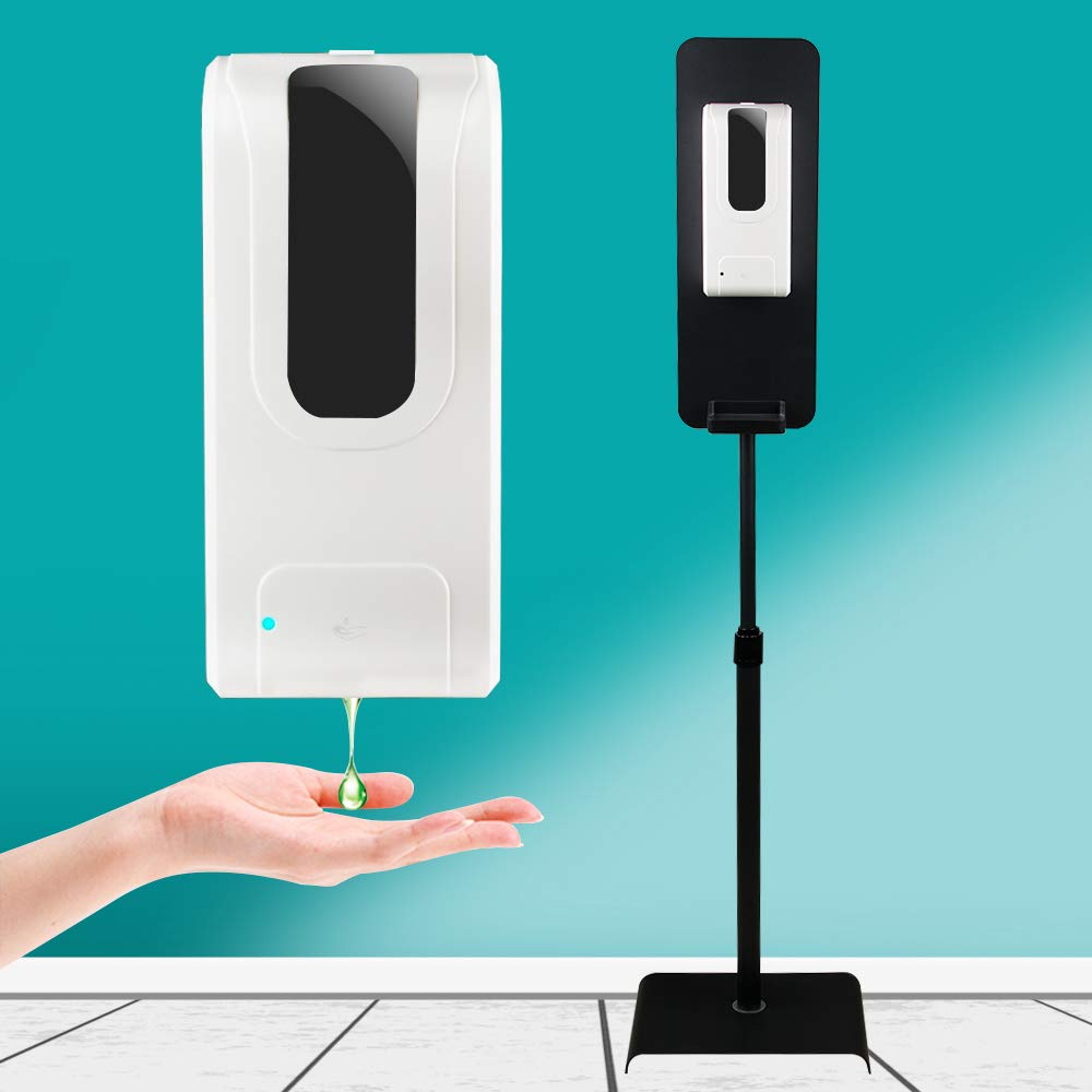 1000ml Automatic Hands-Free Sanitizer Dispenser - Touchless Soap Dispenser with Adjustable Floor Stand for Home, Hotel, Office & Public Spaces | Wall-Mounted & Freestanding for Bathroom, Kitchen & Commercial Use