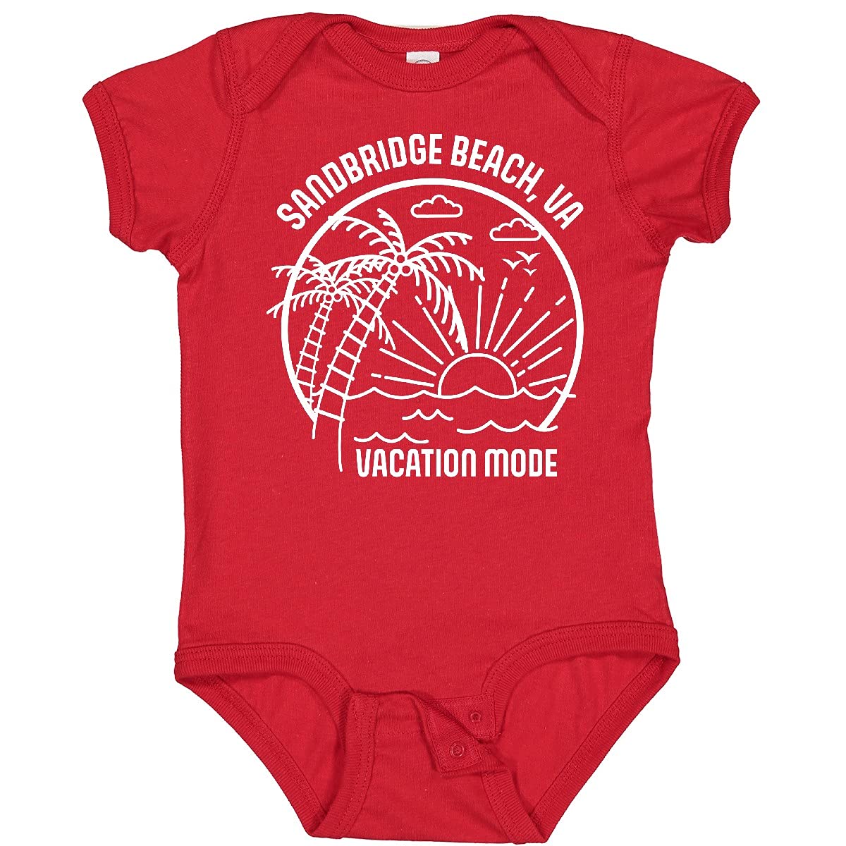 Inktastic Summer Vacation Mode Sandbridge Beach Virginia Baby Bodysuit - Cute Infant Onesie for Beach Trips & Family Vacations - Perfect Gift for Newborns & Toddlers