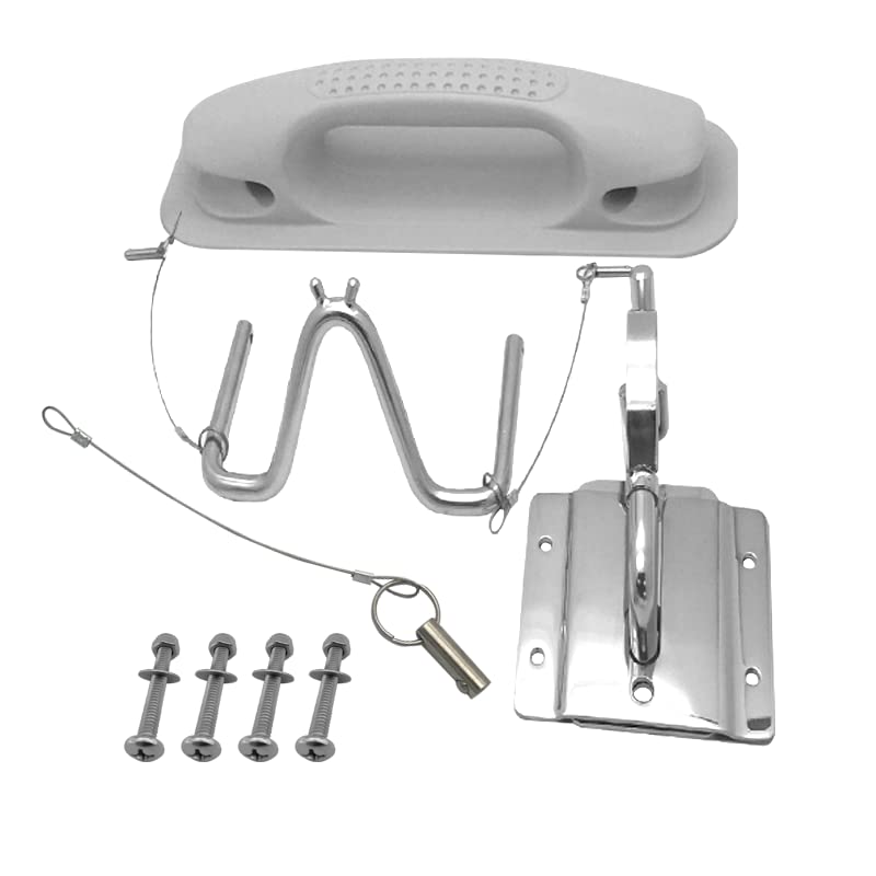 Akoleyer 304 Stainless Steel Boat Davits Replacement Set - Quick Insta-Lock System with Non-Slip Handle Pad | Perfect for Yacht, Sailboat & Marine Applications