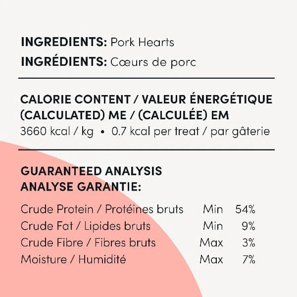Crump's Naturals Freeze-Dried Pork Hearts Mini Dog Treats - High-Protein, Grain-Free, All-Natural Training Rewards for Small Dogs - Perfect for Obedience Training & Positive Reinforcement