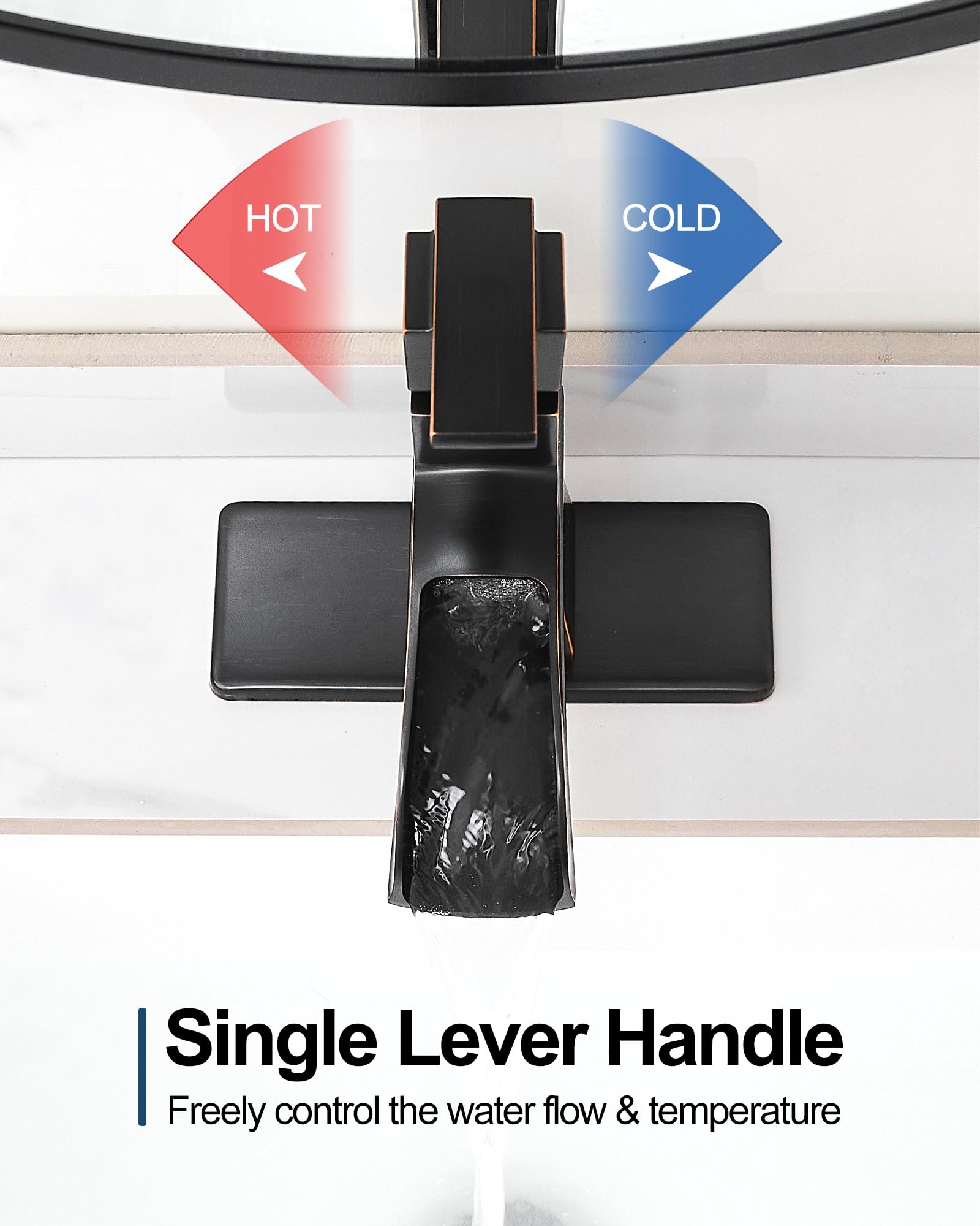 Oil Rubbed Bronze Bathroom Faucet - Single Handle 4