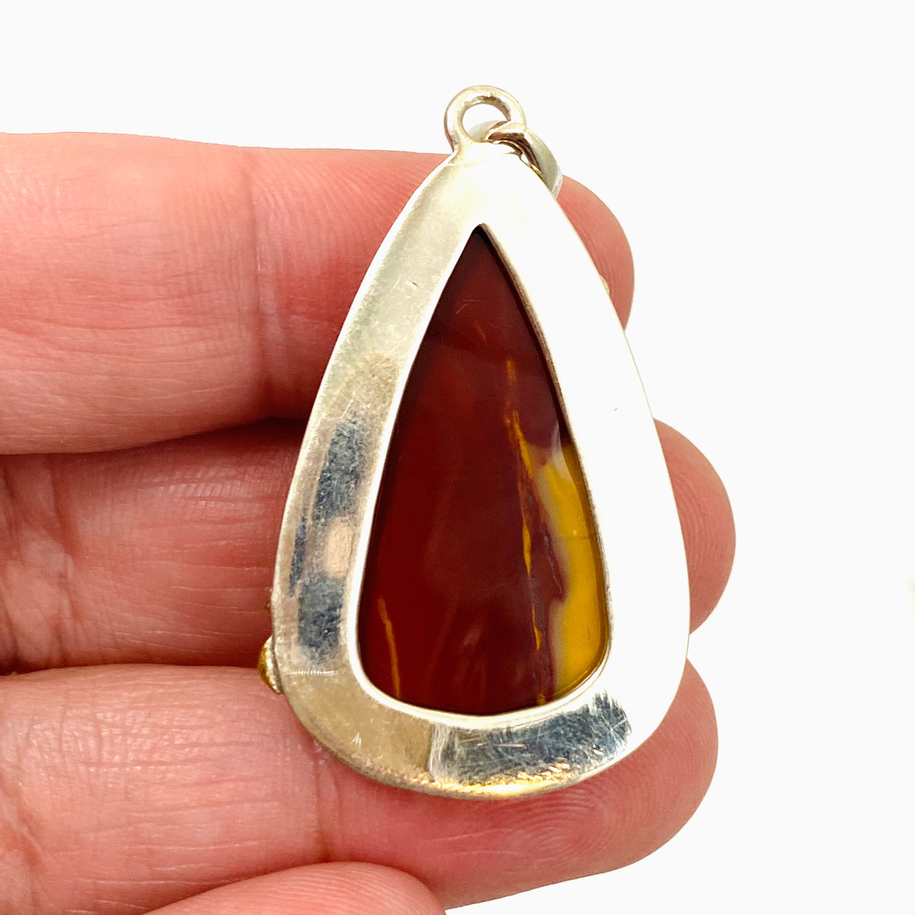 Natural Mookaite Teardrop Cabochon Pendant with Brass Accents - Handmade Jewelry KPGJ4840 | Perfect for Boho Style, Gift Giving & Spiritual Healing