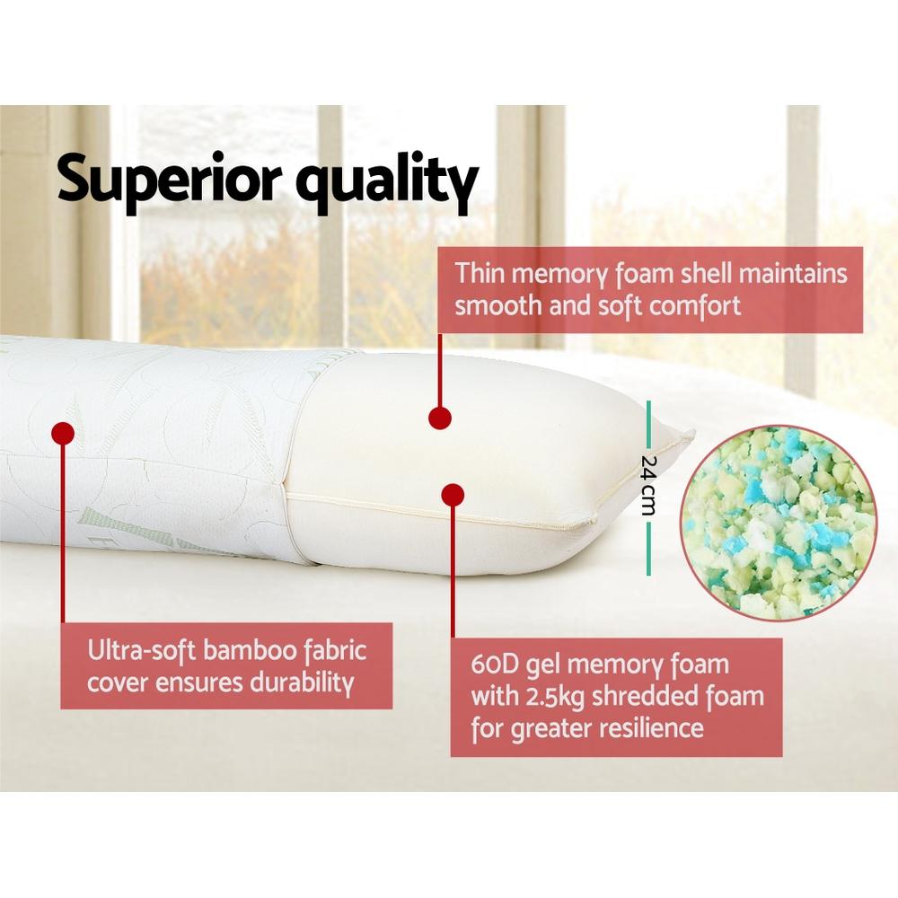 Full Body Memory Foam Pillow for Side, Back & Stomach Sleepers - Orthopedic Support for Pain Relief - Perfect for Bed, Couch & Travel