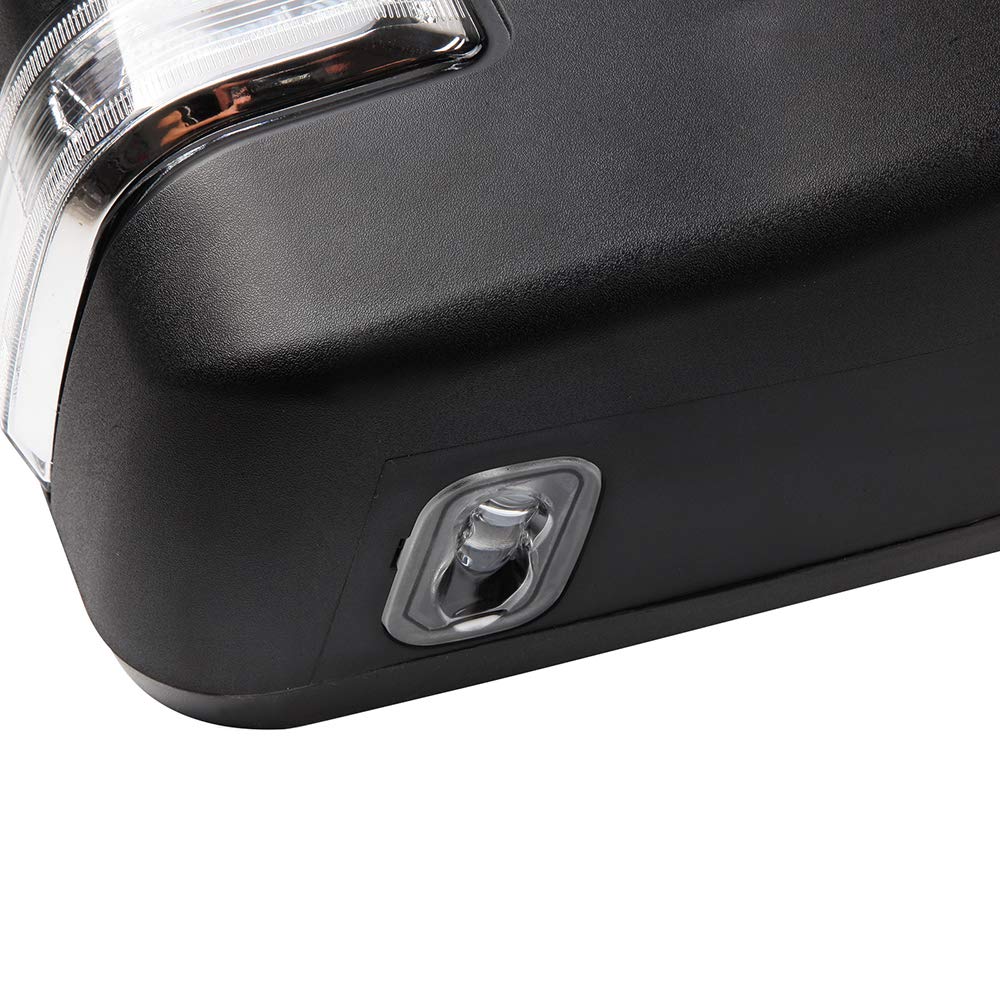 AUTOMUTO Power-Adjustable Towing Mirrors for Ford F150 (2015-2017) - Chrome Heated Mirrors with Turn Signal & Puddle Light - LH Driver & RH Passenger Side - Includes Converter Plug - Perfect for Towing Trailers, Campers & Heavy Loads