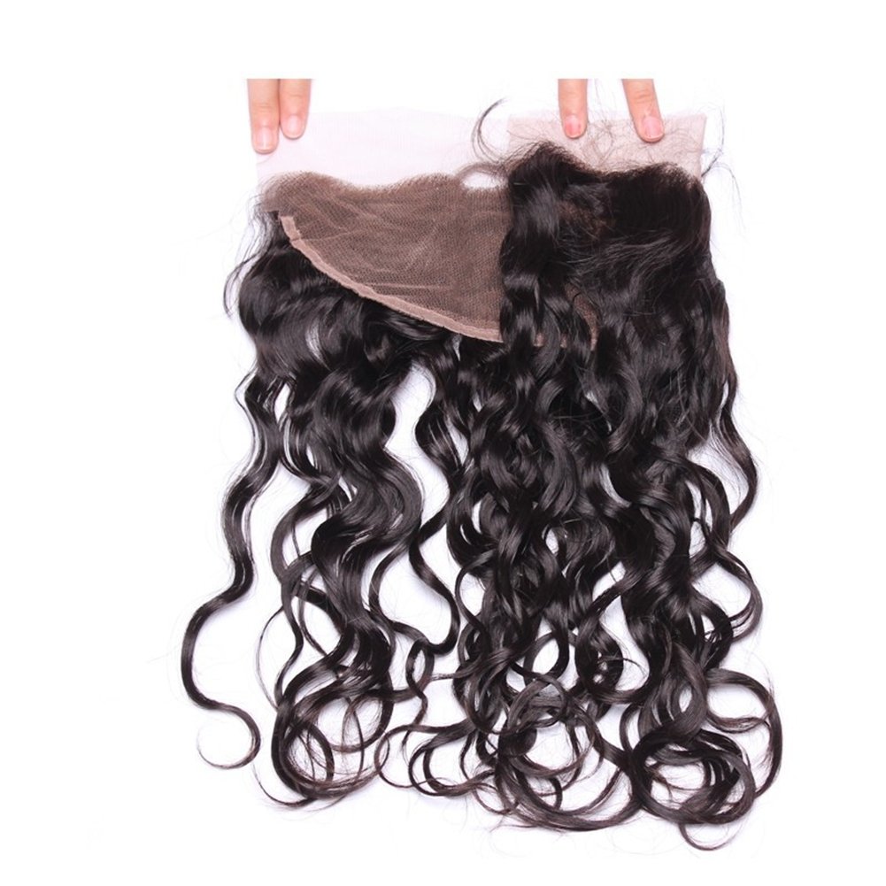 8A Brazilian Human Hair Weave - Water Wave 13x4 Lace Frontal Closure Unprocessed Virgin Hair (16