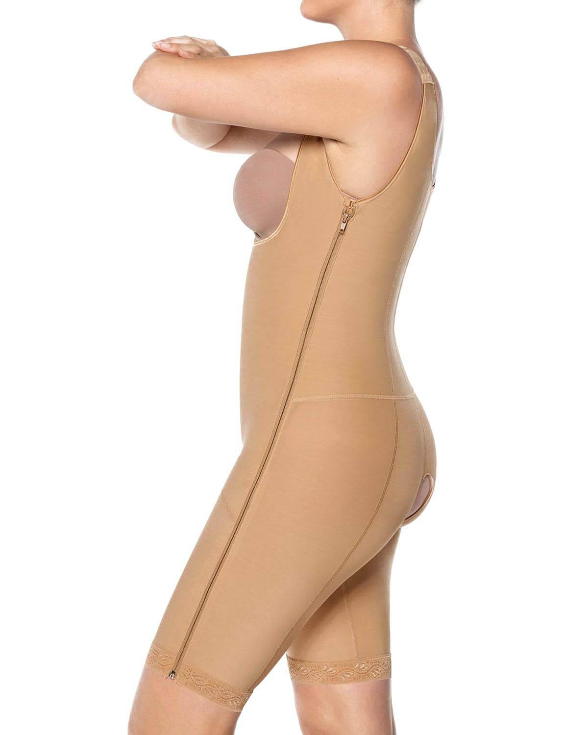 Leonisa Women's Power Body Shaper with Thigh Slimmer - Tummy Control Shapewear for Waist Training, Postpartum & Everyday Wear