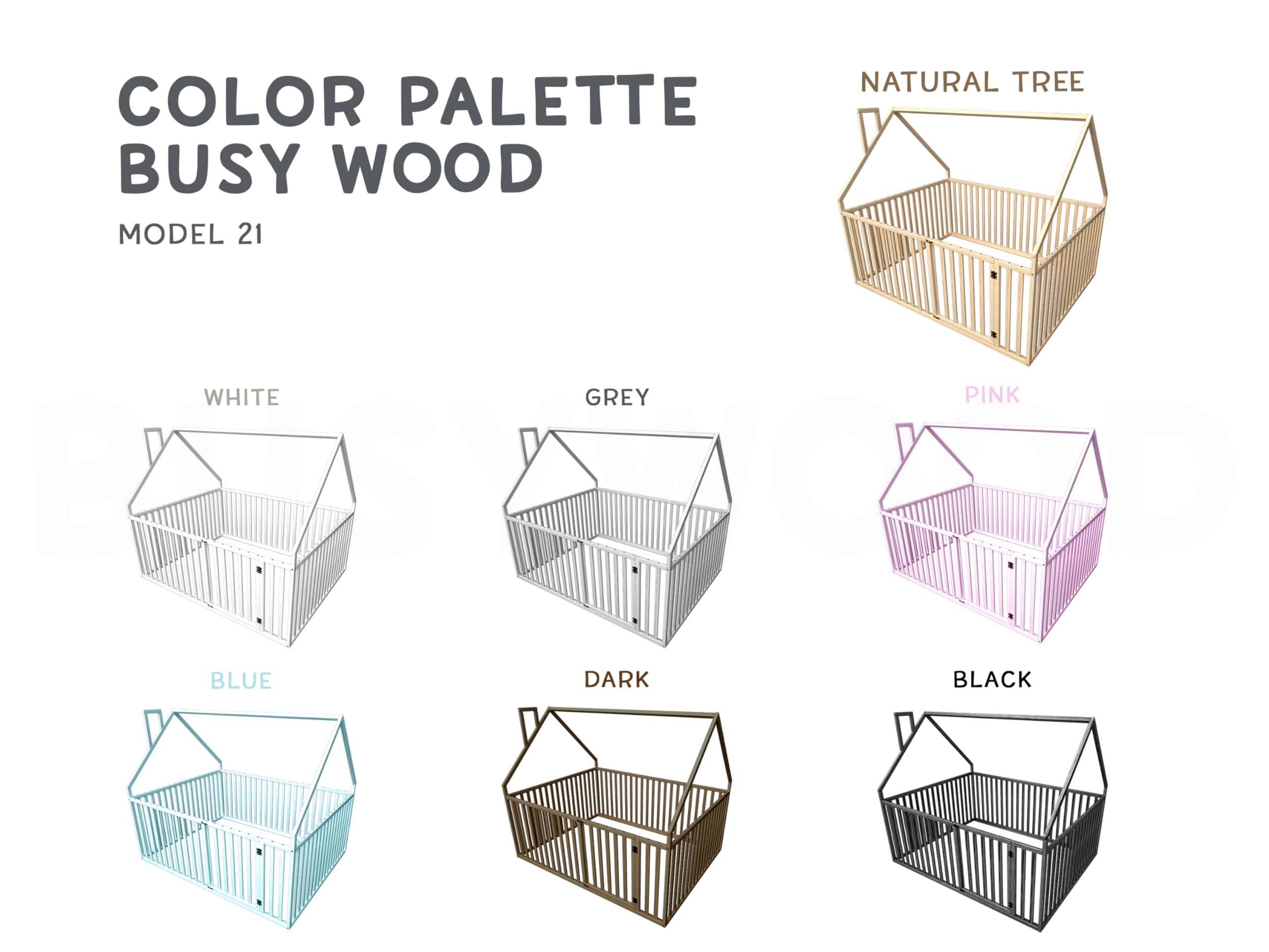BUSYWOOD Montessori Toddler Bed with 31.4