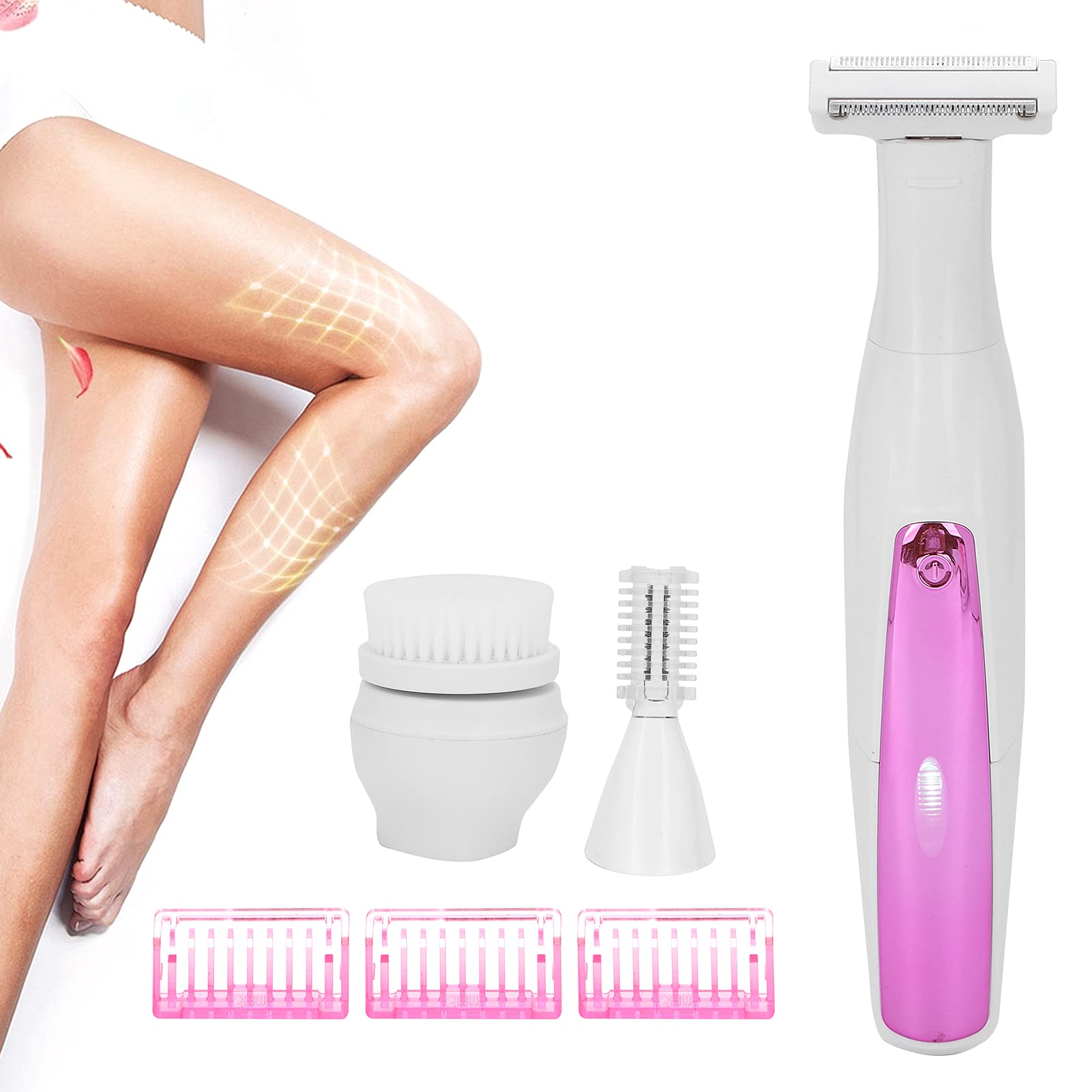 Women's 3-in-1 Electric Razor & Trimmer for Face & Eyebrows - Skin Care & Hair Removal