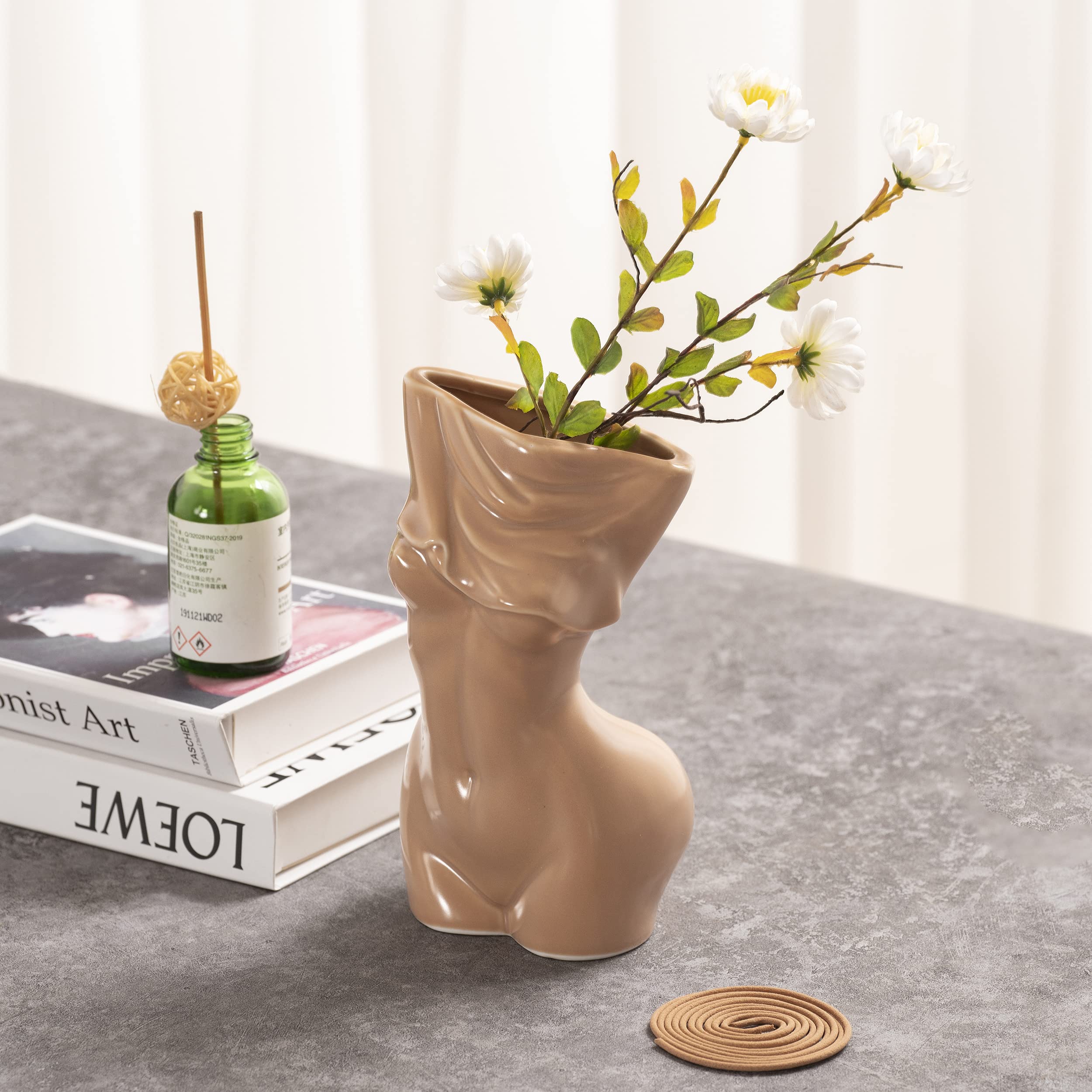 Elegant Feminine Body Vases - Handcrafted Ceramic Curve Vases with Unique Undressing Design for Modern Bohemian Home Decor | Perfect for Floral Arrangements, Wedding Centerpieces & Boho Chic Interior Styling