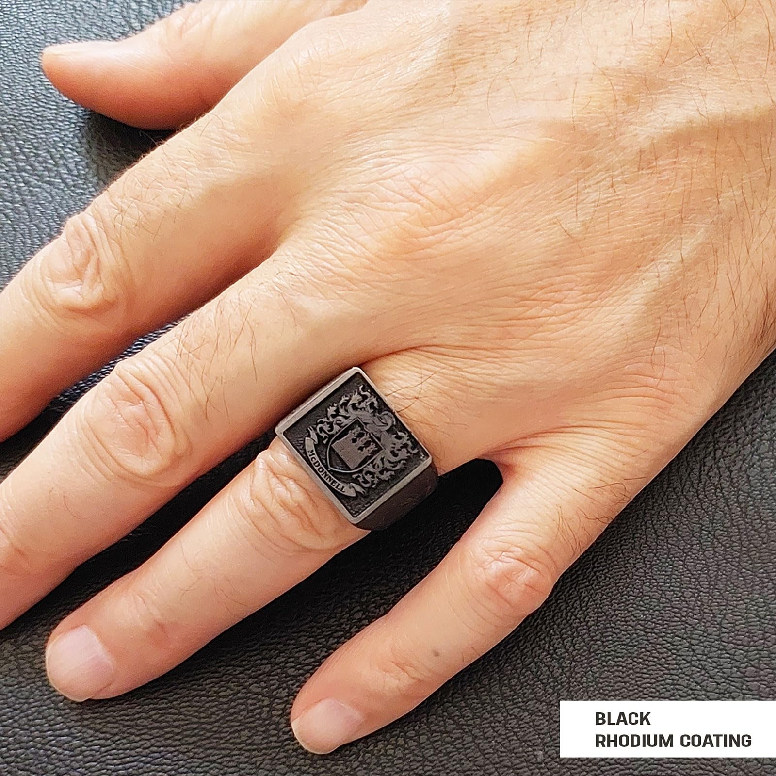 Personalized Coat of Arms Signet Ring - Custom Engraved Family Crest Ring with Celtic Design - Unique Gift for Men & Women - Perfect for Weddings, Anniversaries and Family Heirlooms