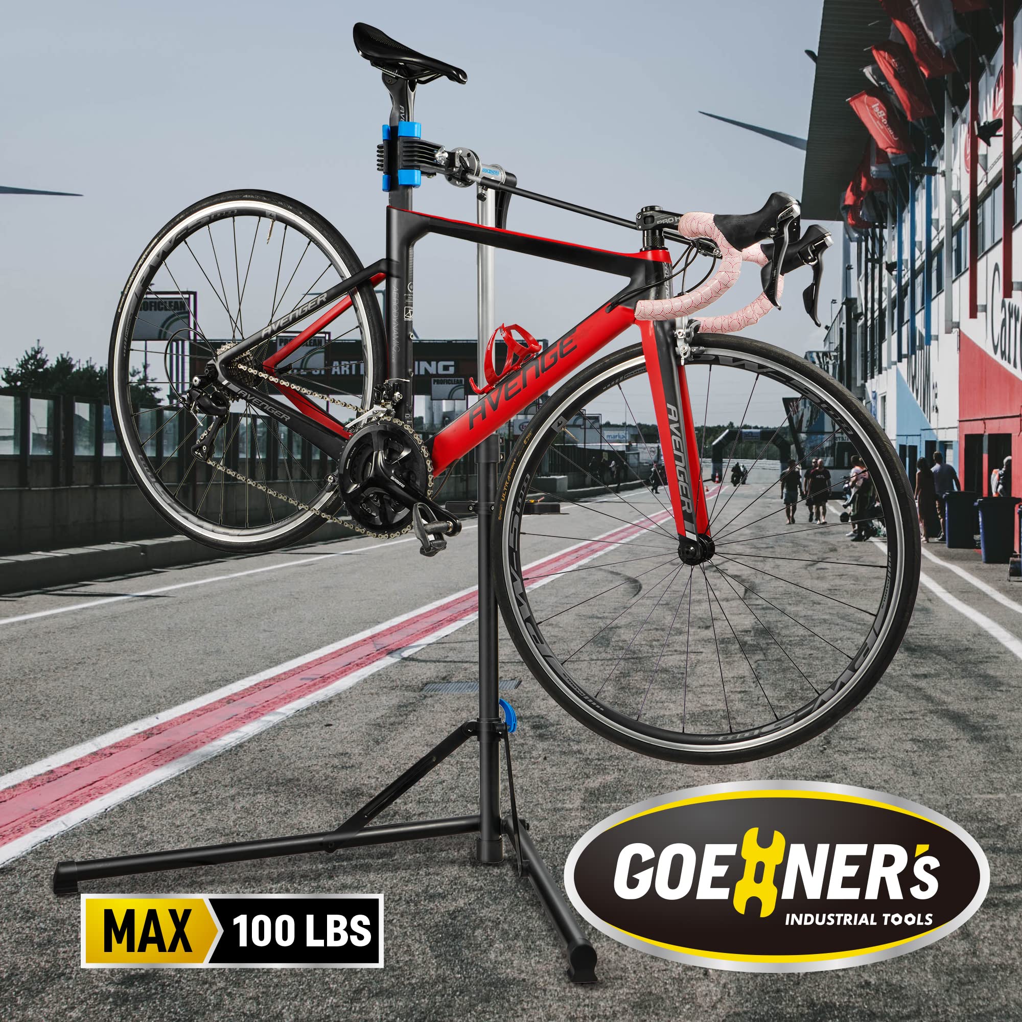 GOEHNER Heavy Duty Bike Repair Stand - 100 lbs Capacity for E-Bikes, Mountain & Road Bikes | Professional Bicycle Maintenance Stand for Home Garage & Bike Shops