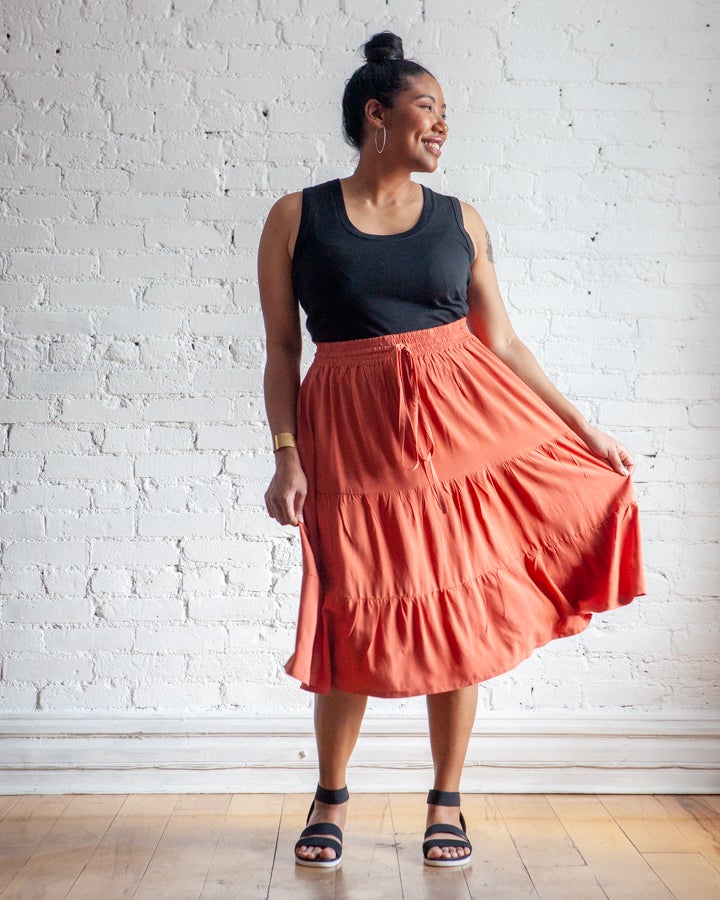 True Bias Mave Skirt - Size 14 (US 30) - High Waist A-Line Skirt for Women - Perfect for Office, Date Night & Special Occasions