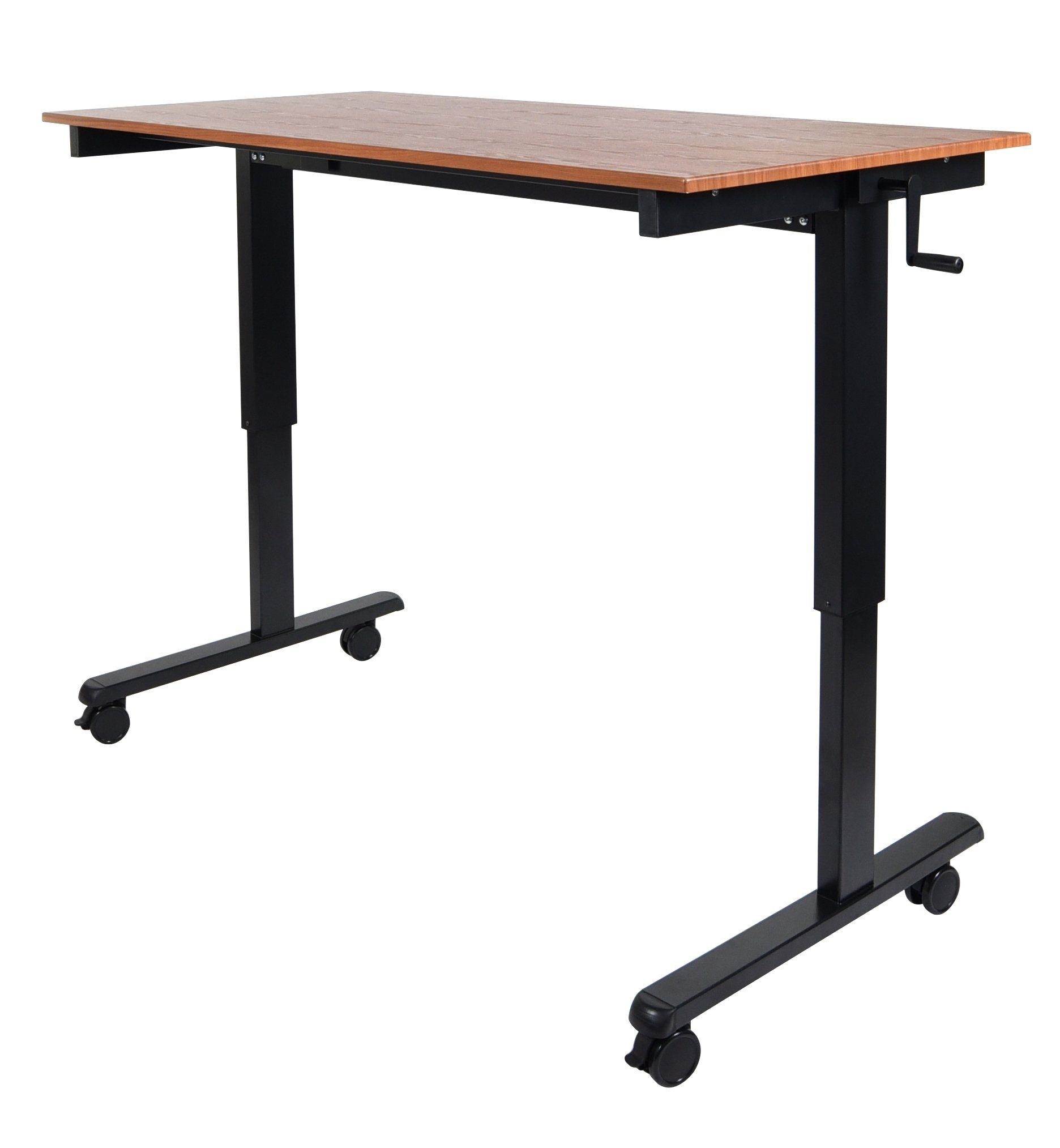 Luxor STANDCF60 BK/TK Adjustable Height Standing Desk - Ergonomic Crank Sit Stand Desk for Home & Office Workspace