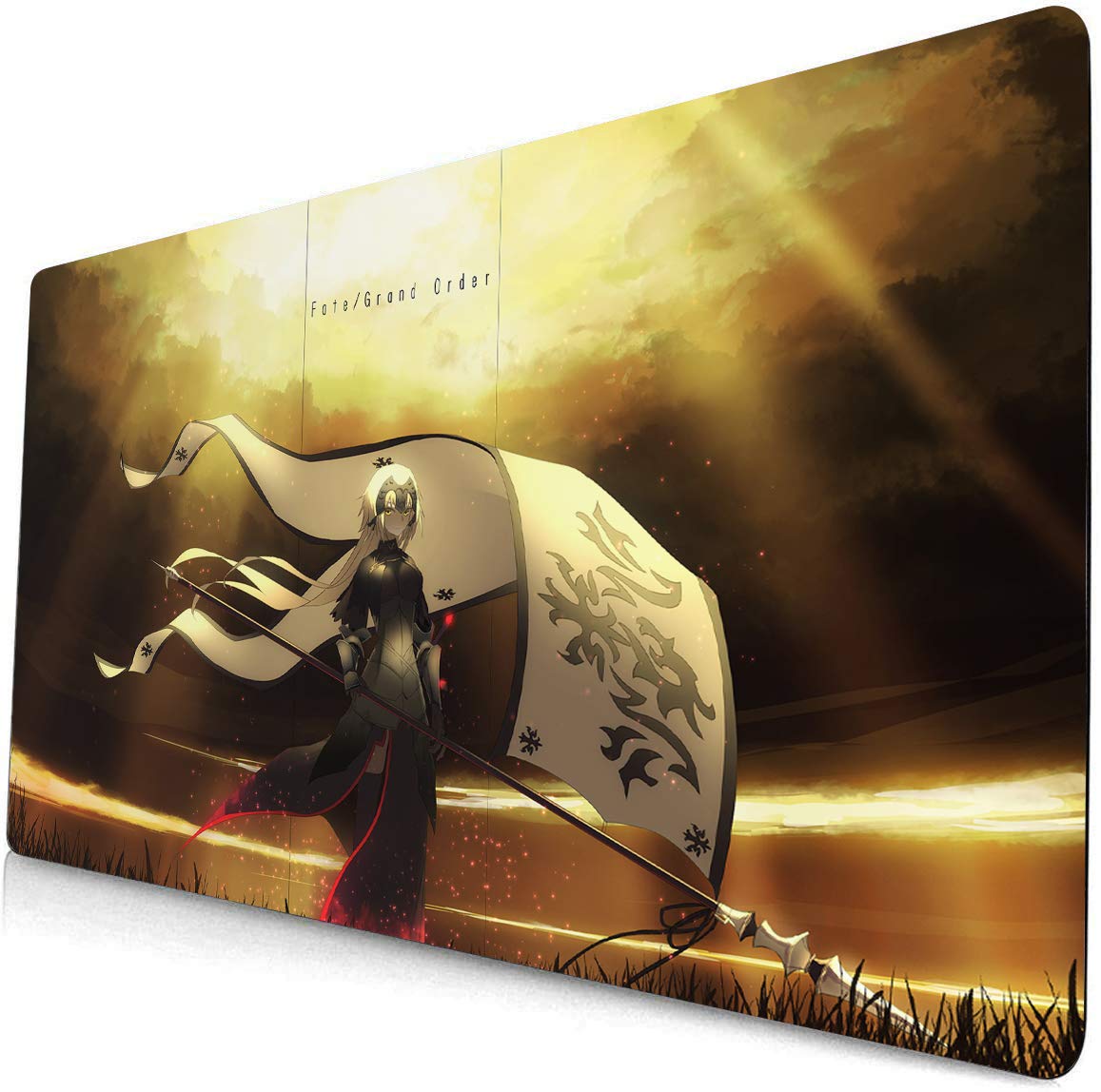 Fate Stay Night Anime Mouse Pad - Large Gaming Desk Mat for Computer & Keyboard - Saber Alter Fate Grand Order Design - Non-Slip Rubber Base (370) - Perfect for PC Gaming, Office Work & Anime Collections