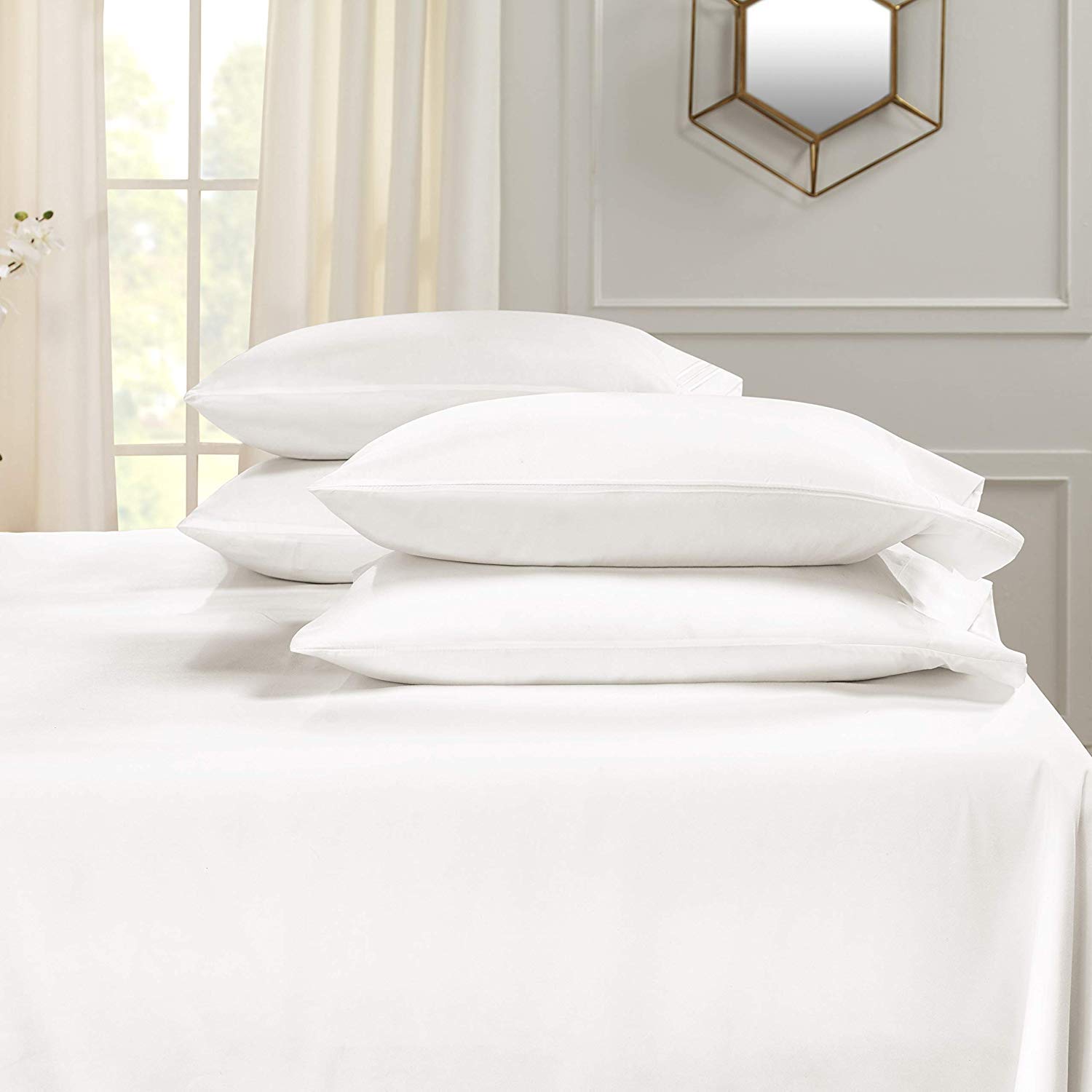 Premium 5-Piece Split King Sheet Set - 100% Egyptian Cotton 800 Thread Count - Deep Pocket Fits 12