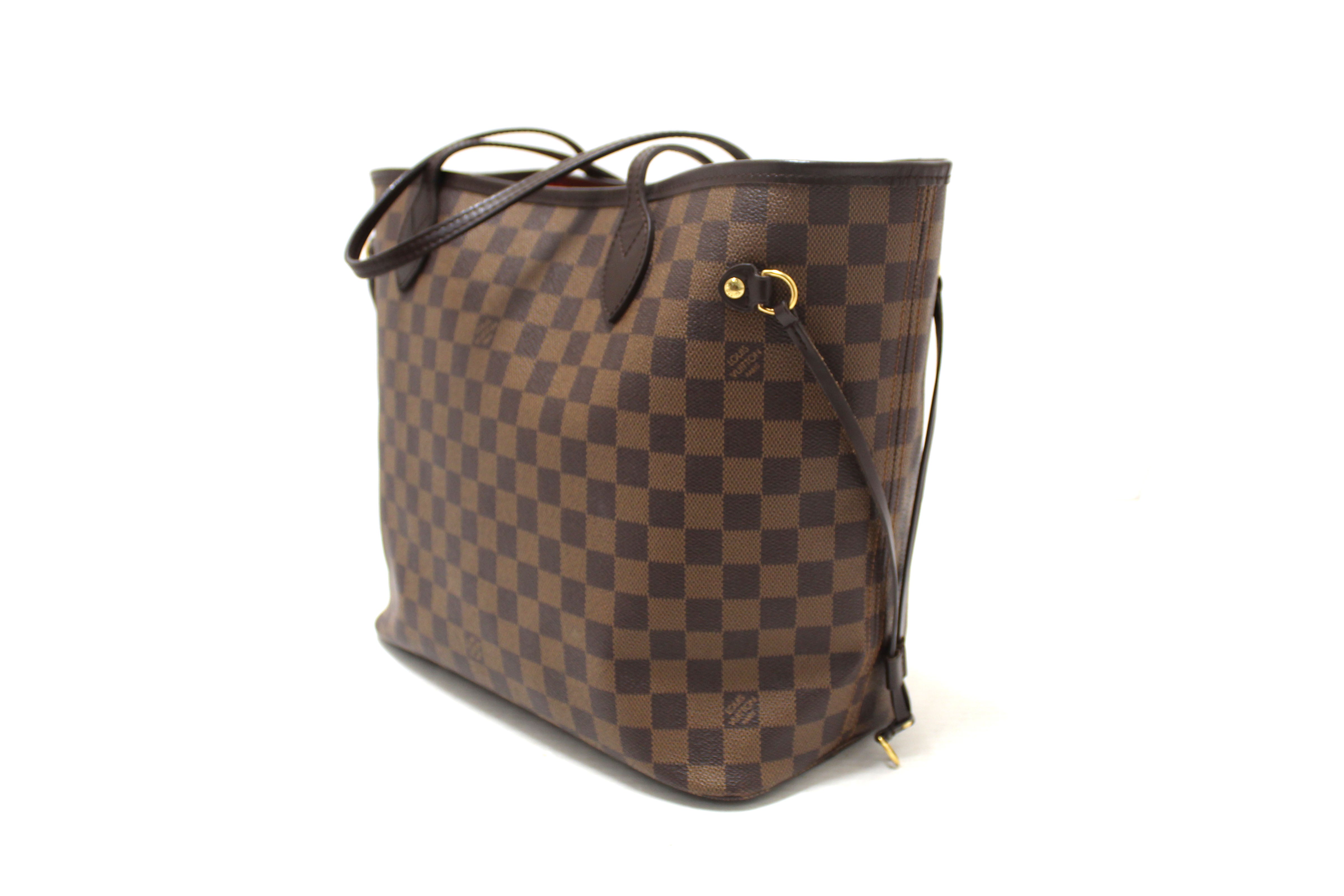 Authentic Louis Vuitton Damier Ebene Neverfull MM Shoulder Bag - Luxury Designer Tote for Women, Perfect for Work, Travel & Everyday Use