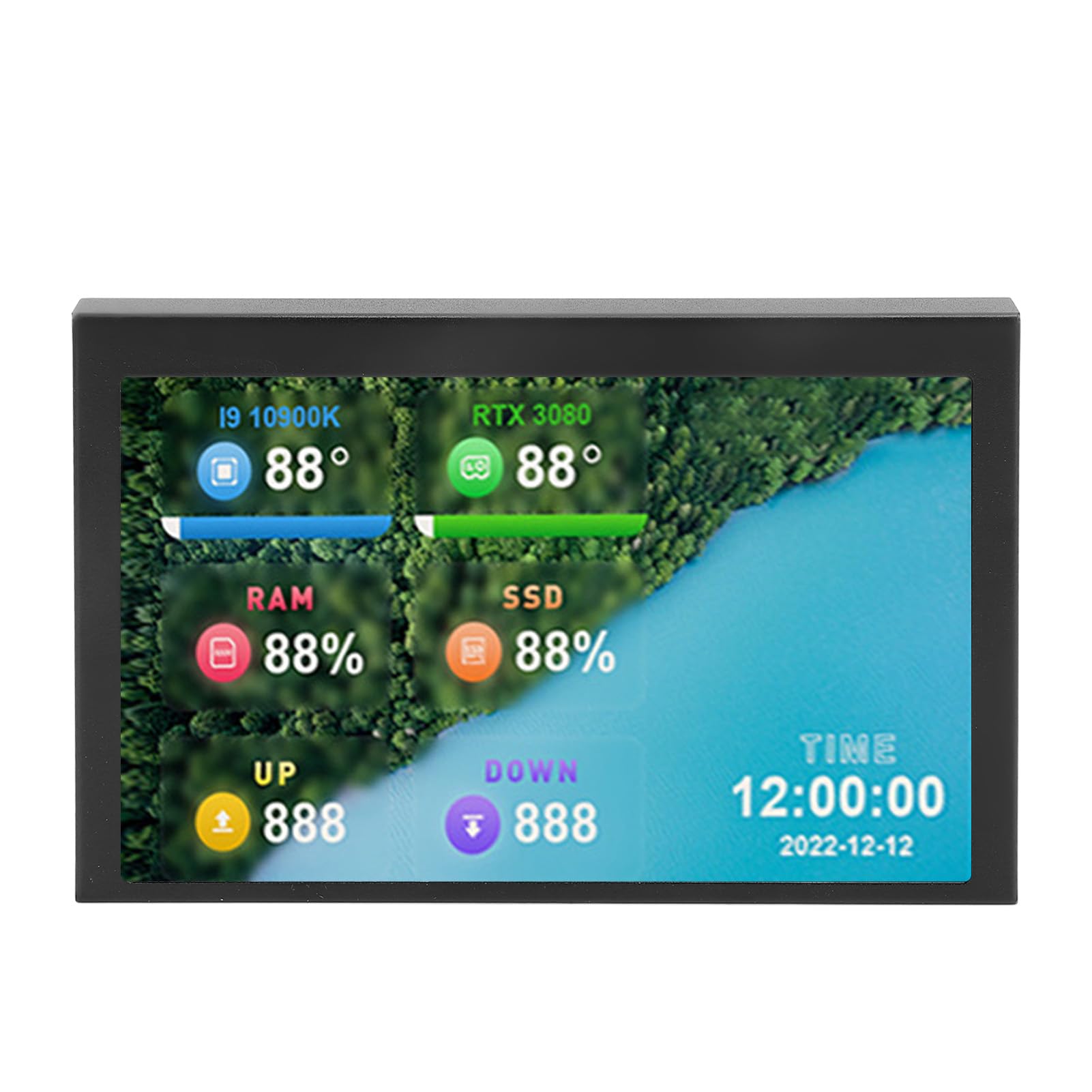 Elprico 5 Inch IPS USB Mini Screen - Computer Temp Monitor & PC CPU Data Display - USB C Secondary Screen for Real-Time Temperature Monitoring - Perfect for Gaming Rigs, Workstations, and PC Builds