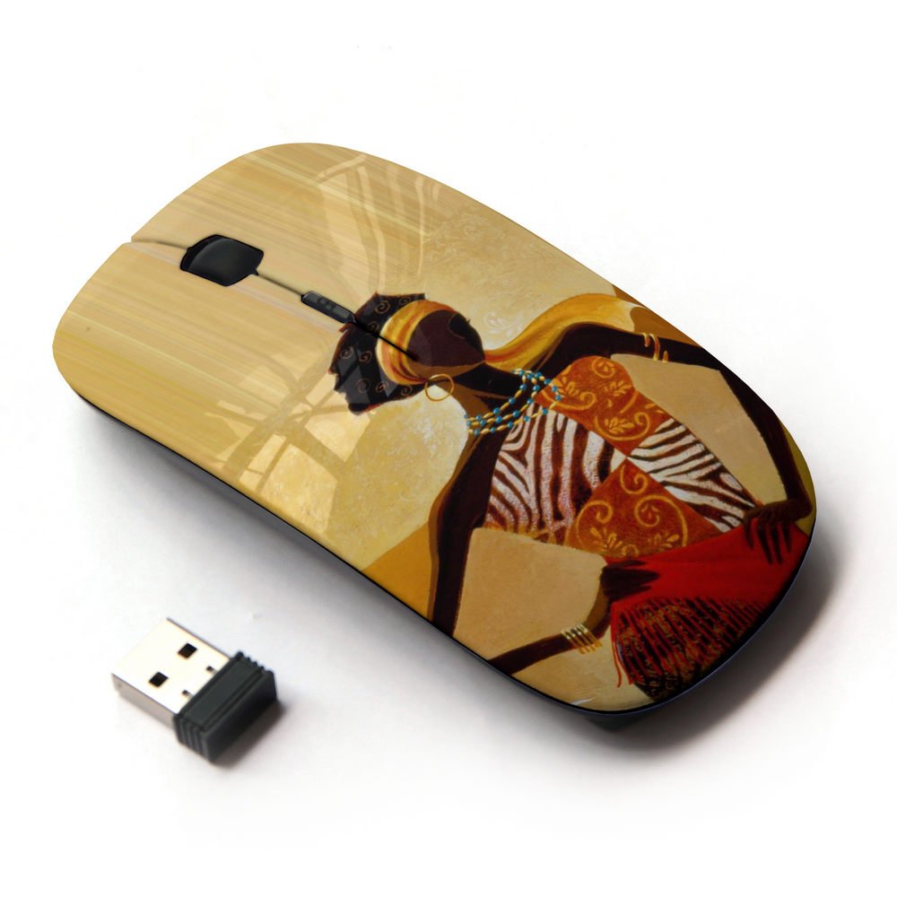 2.4G Wireless Optical Mouse for Women - Elegant Black & Gold Design - Perfect for Office, Home, and Gaming Use