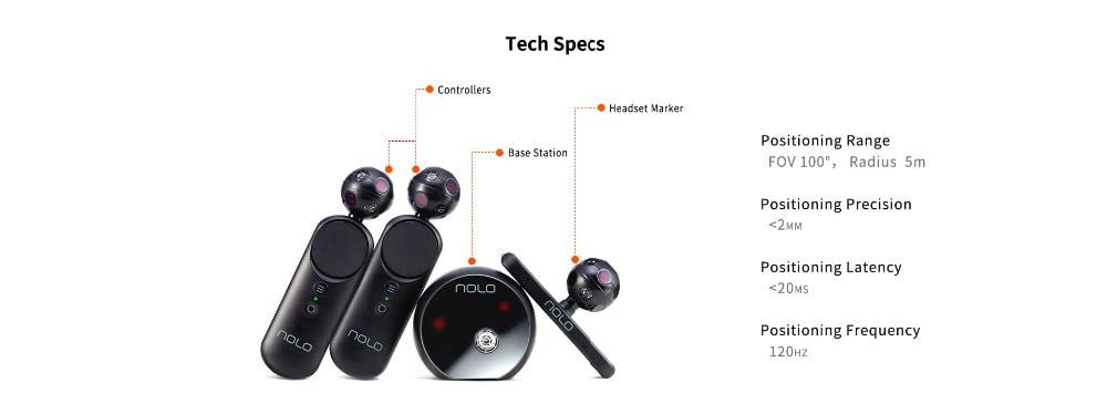 NOLO CV1 Pro VR Controller & Motion Tracking Kit for PlayStation VR, Gear VR, Oculus Go, Pimax Headset - Steam VR Compatible | Immersive Gaming & Virtual Reality Experience
