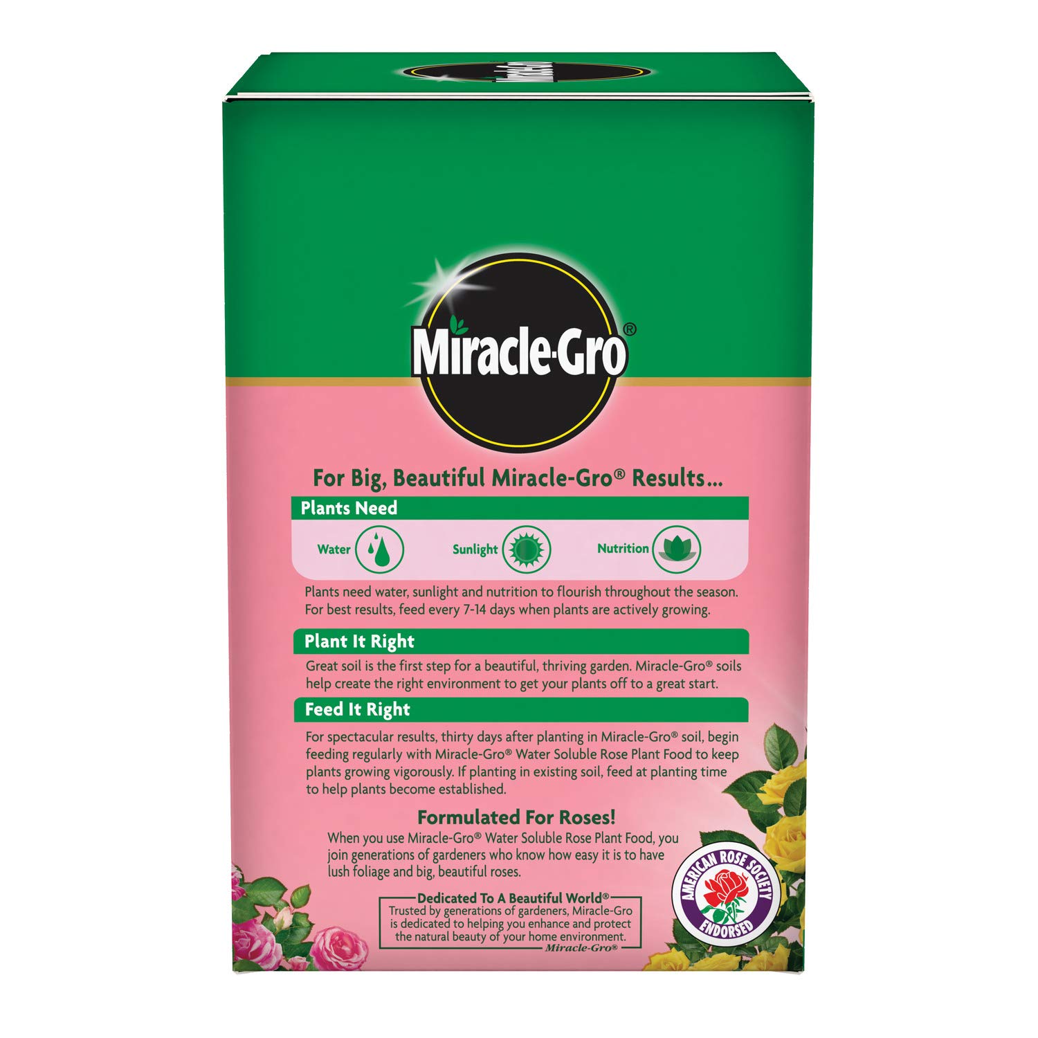 Miracle-Gro Rose Plant Food Fertilizer - 1.5 lb (6 Pack) for Healthy Roses - Perfect for Garden Roses, Potted Roses & Flower Beds