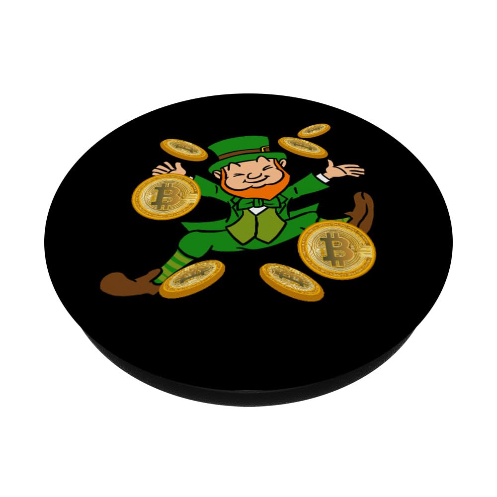 Bitcoin Gold Leprechaun St. Patrick's Day HODL Funny Gift - PopSockets Standard PopGrip for Phones & Tablets - Perfect for Crypto Fans & St. Paddy's Celebrations