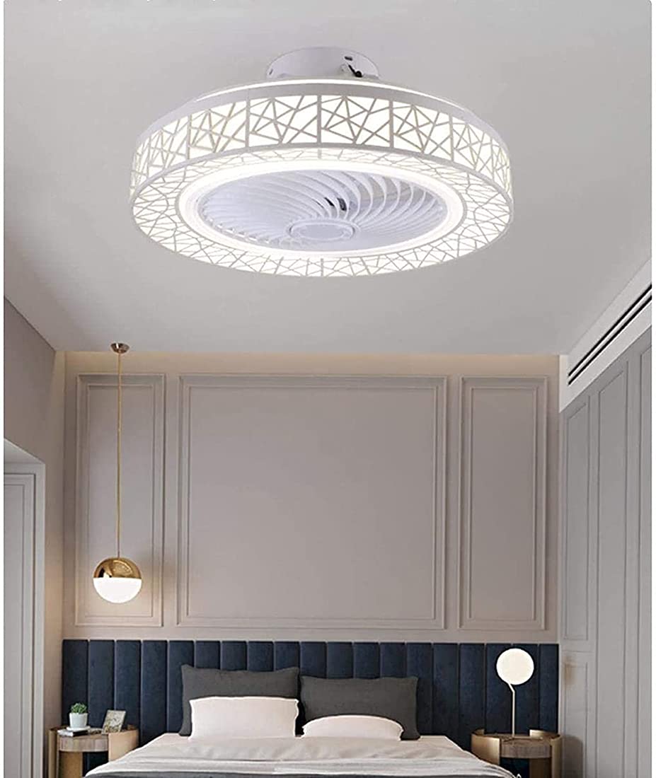 Modern LED Ceiling Fan with Light and Remote Control - Adjustable Speed, White - Perfect for Living Room, Bedroom, and Home Office Cooling & Lighting