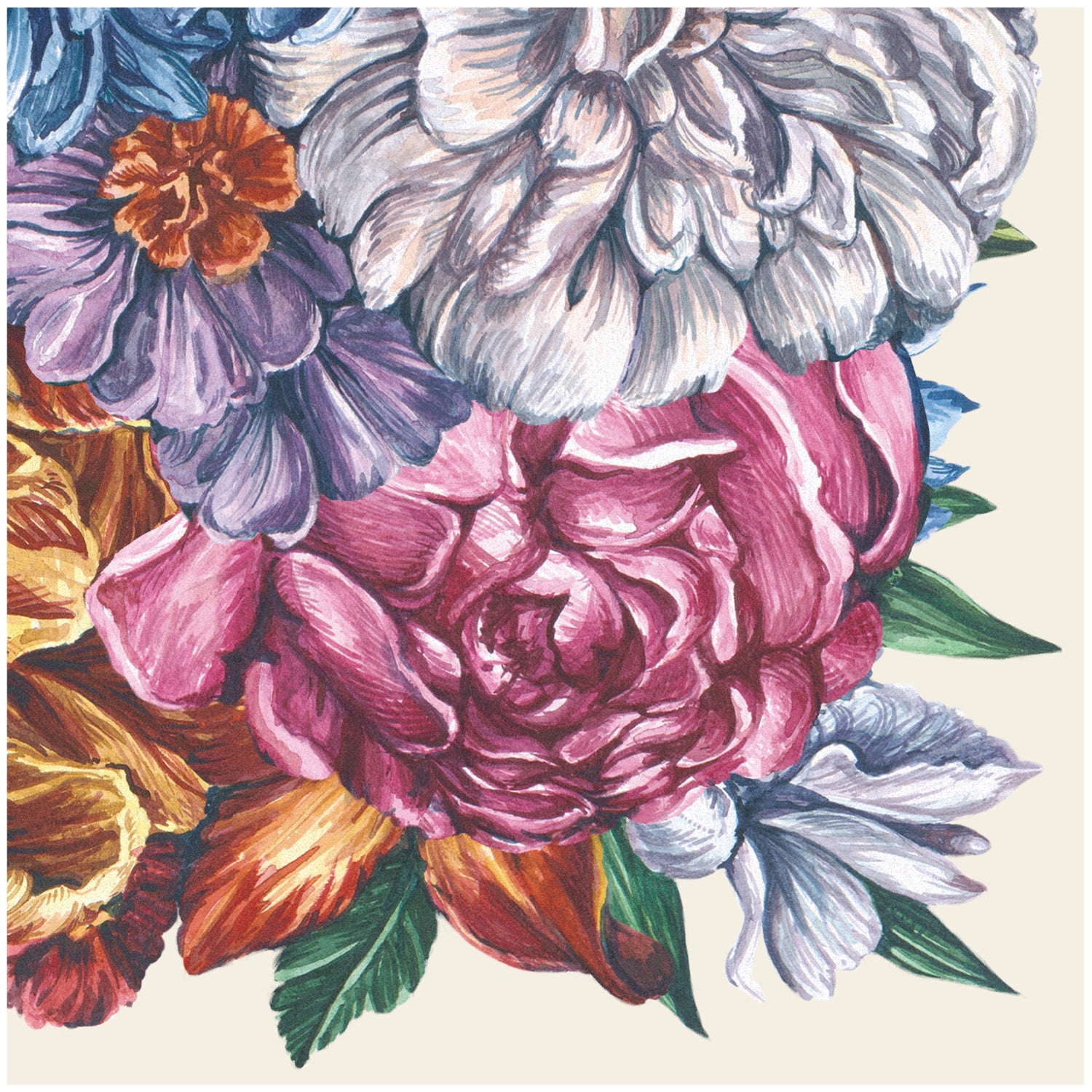 Dutch Floral Napkins - Elegant Cotton Table Napkins for Dining, Parties & Home Decor - Perfect for Weddings, Events & Everyday Use
