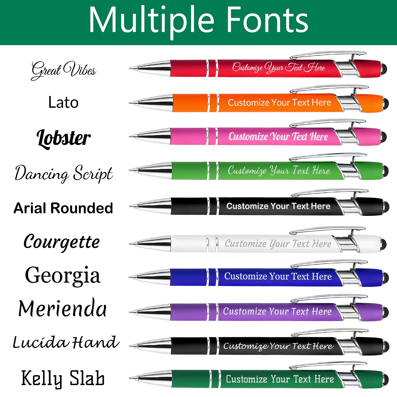 150 Pcs Personalized Custom Pens Bulk - Free Engraving with Name/Message - Custom Ballpoint Pens & Stylus for Business, Office, Graduation - Unique Gifts for Men & Women - Christmas, Birthday Gifts (Pink) - Perfect for Corporate Events, Promotions & Special Occasions