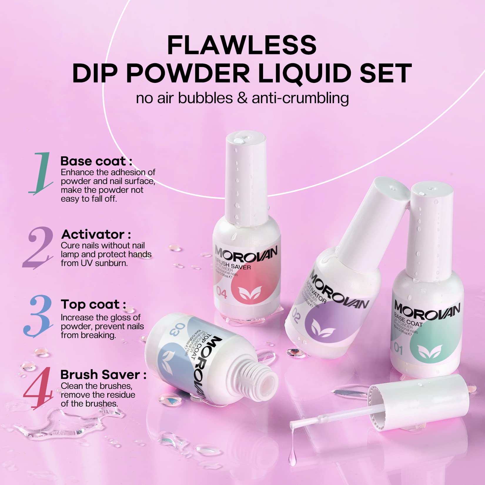 Morovan Dip Powder Nail Kit - 30 Piece Starter Set with 22 Vibrant Colors | Professional Dipping Powder & Liquid System for Salon-Quality Manicures | Perfect for Home Nail Art, DIY Gel Nails & All-Season Nail Designs